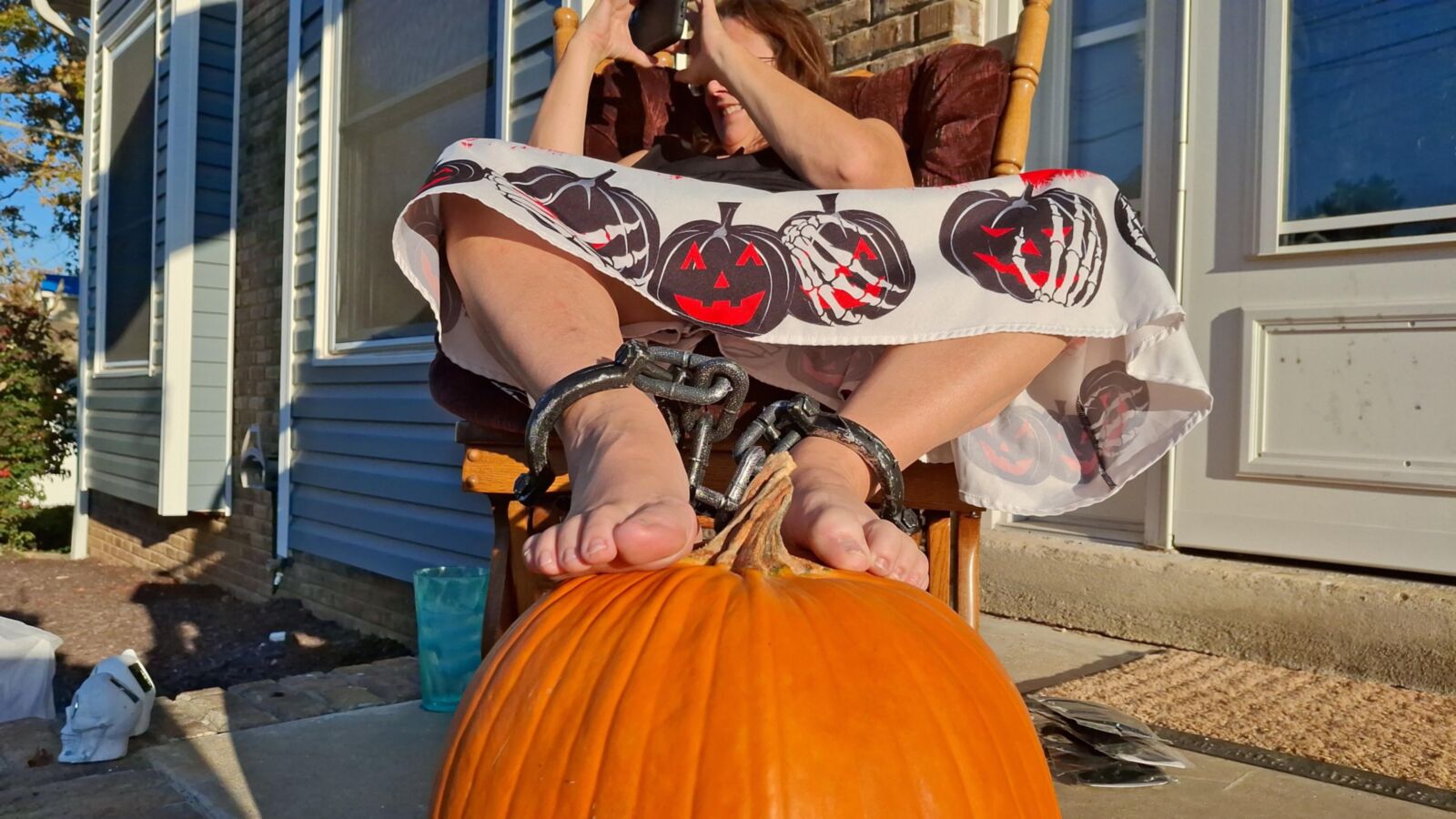 Showing off our Halloween feet