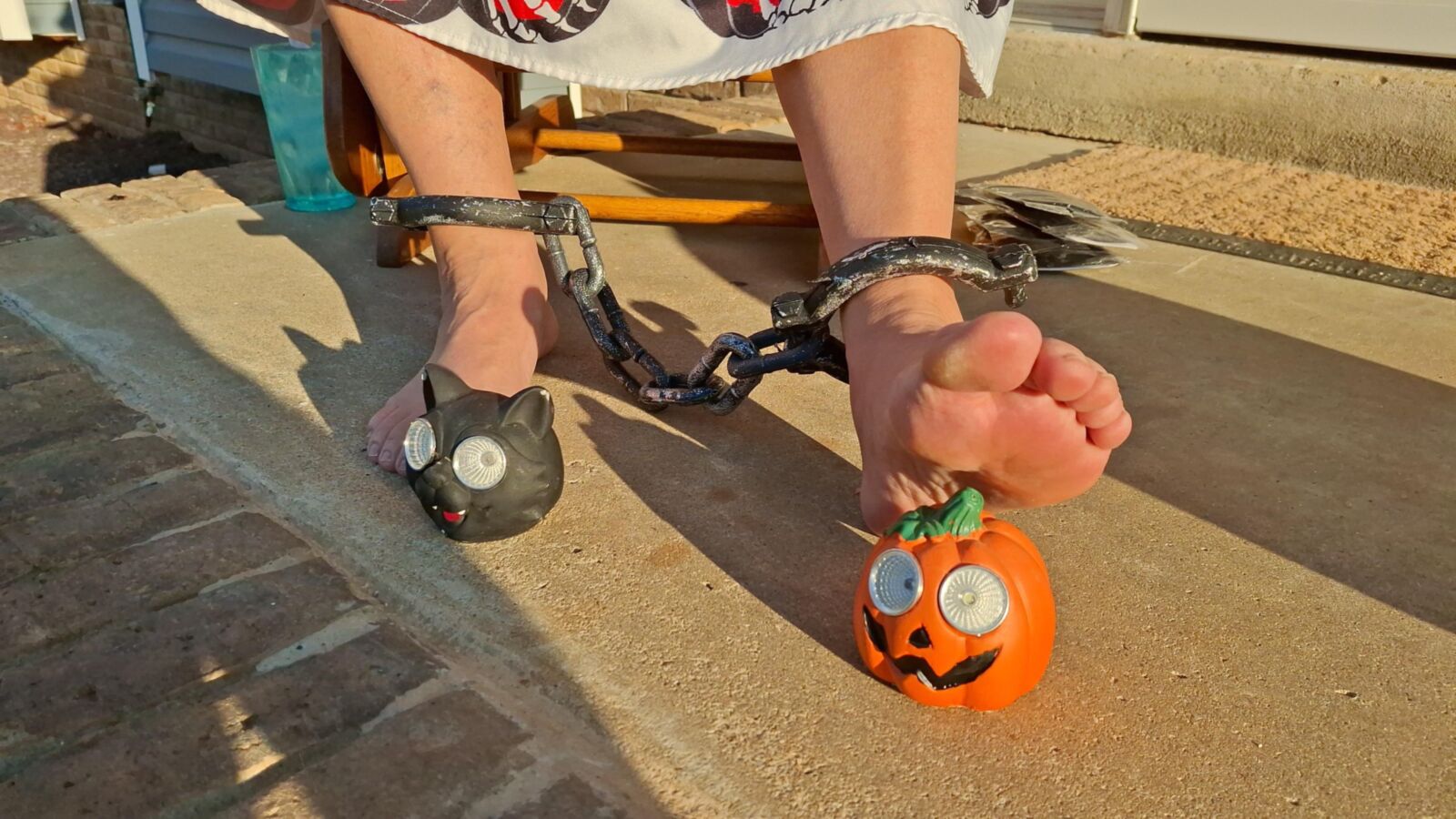 Showing off our Halloween feet