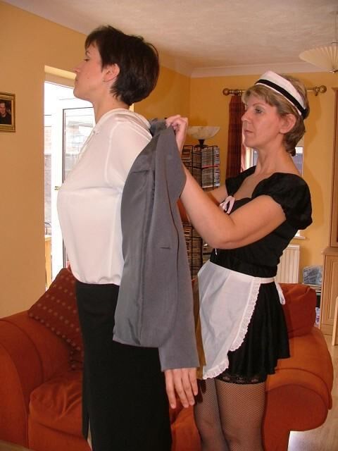 Sarah British MILF as French maid with her mistress 