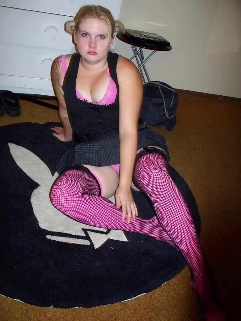 OLC PICS Chrystle in pink stockings