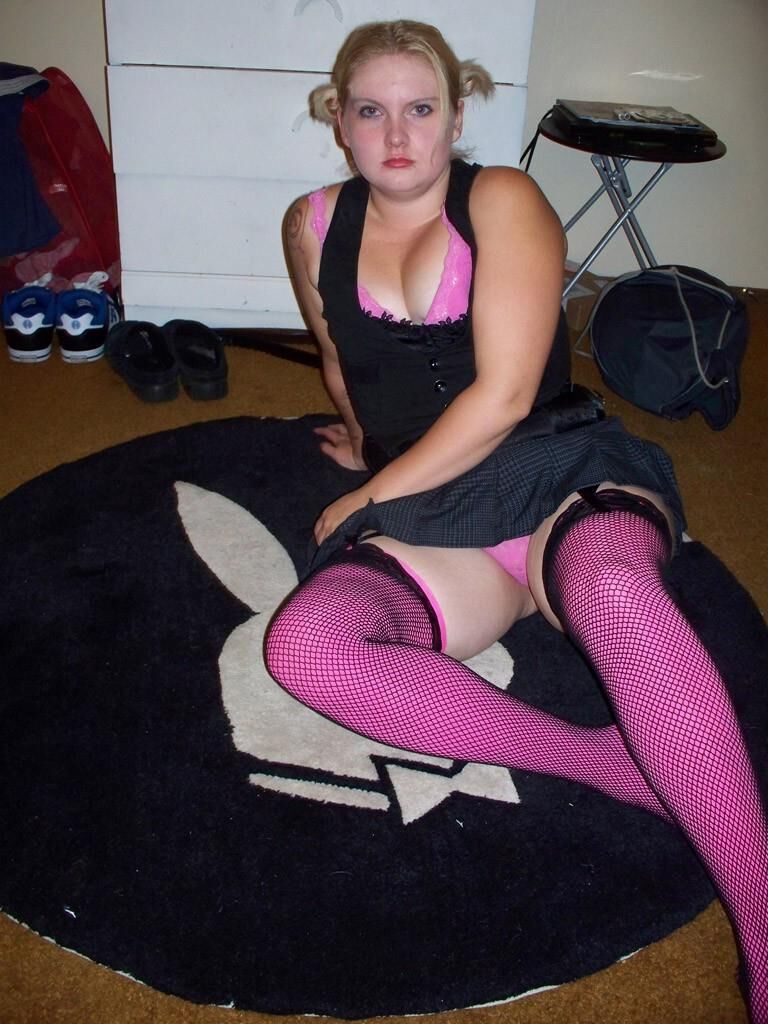 OLC PICS Chrystle in pink stockings