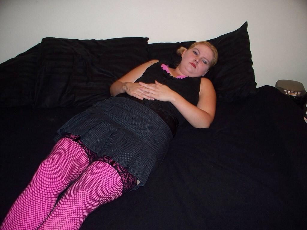 OLC PICS Chrystle in pink stockings