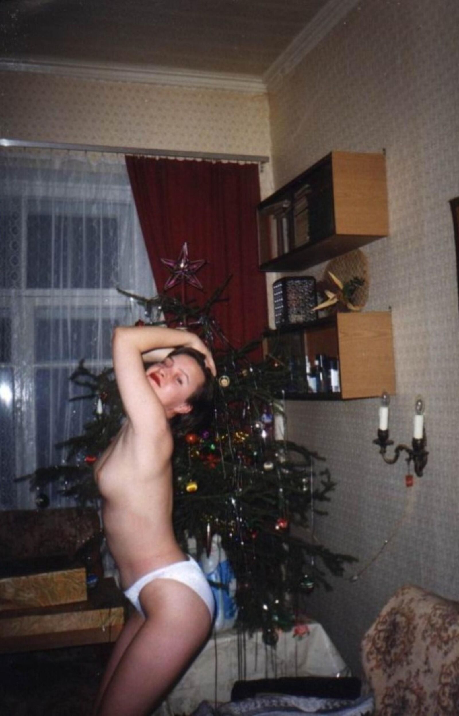 Retro-Amateurfrauen zu Weihnachten