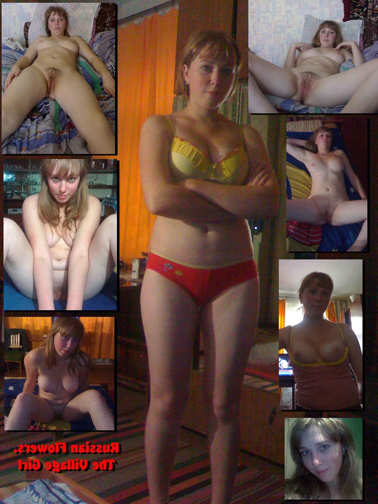 Russian Flowers. Collage of amateur russian girls vol.