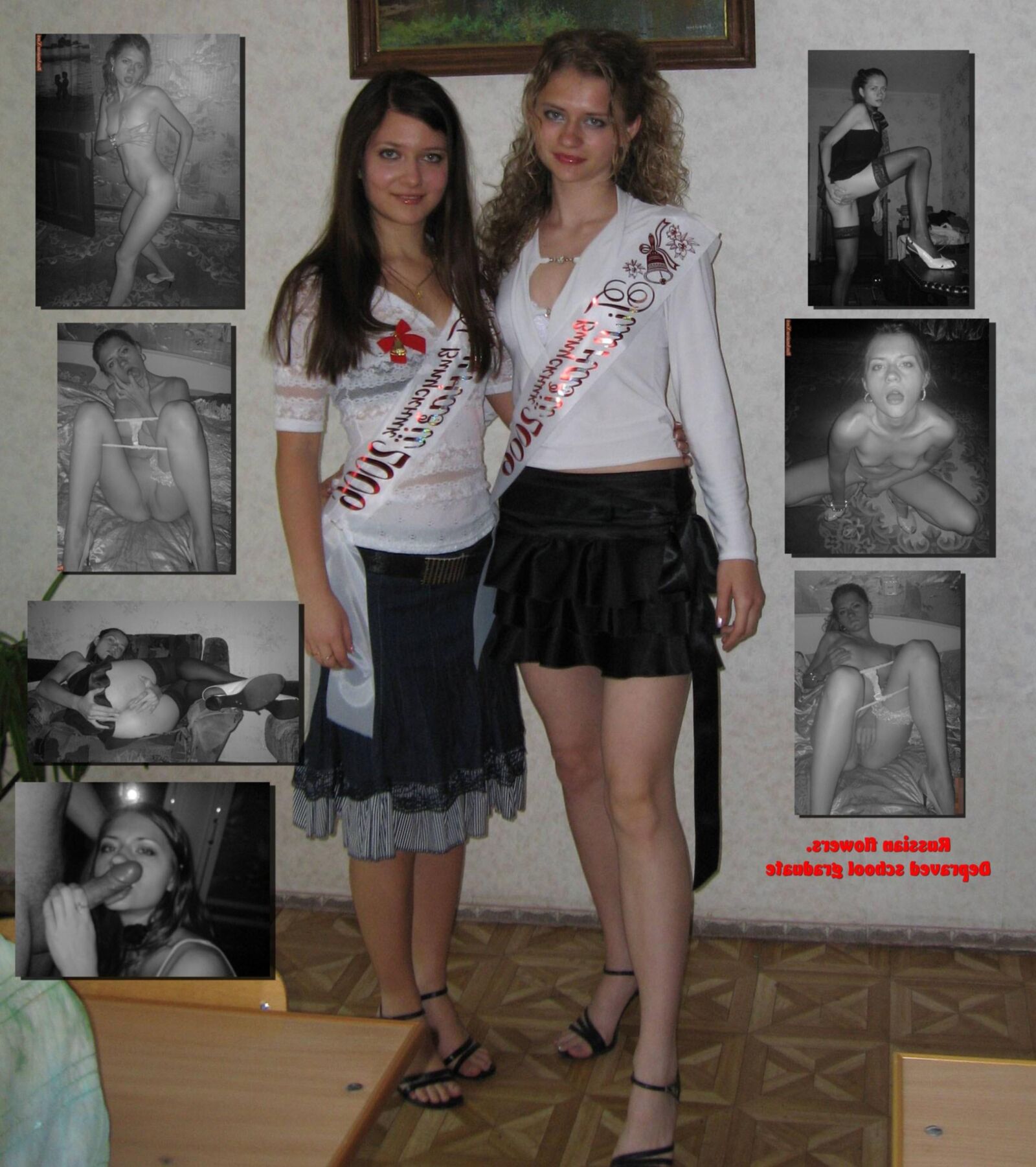 Russian Flowers. Collage of amateur russian girls vol.