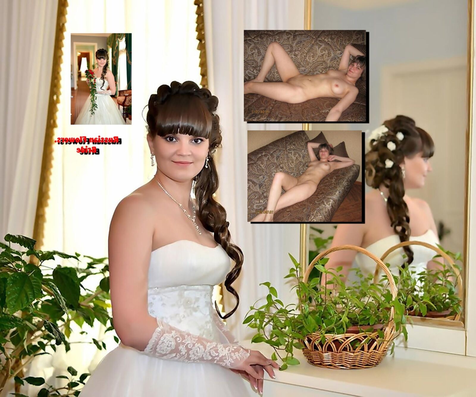 Russian Flowers. Collage of amateur russian girls vol.