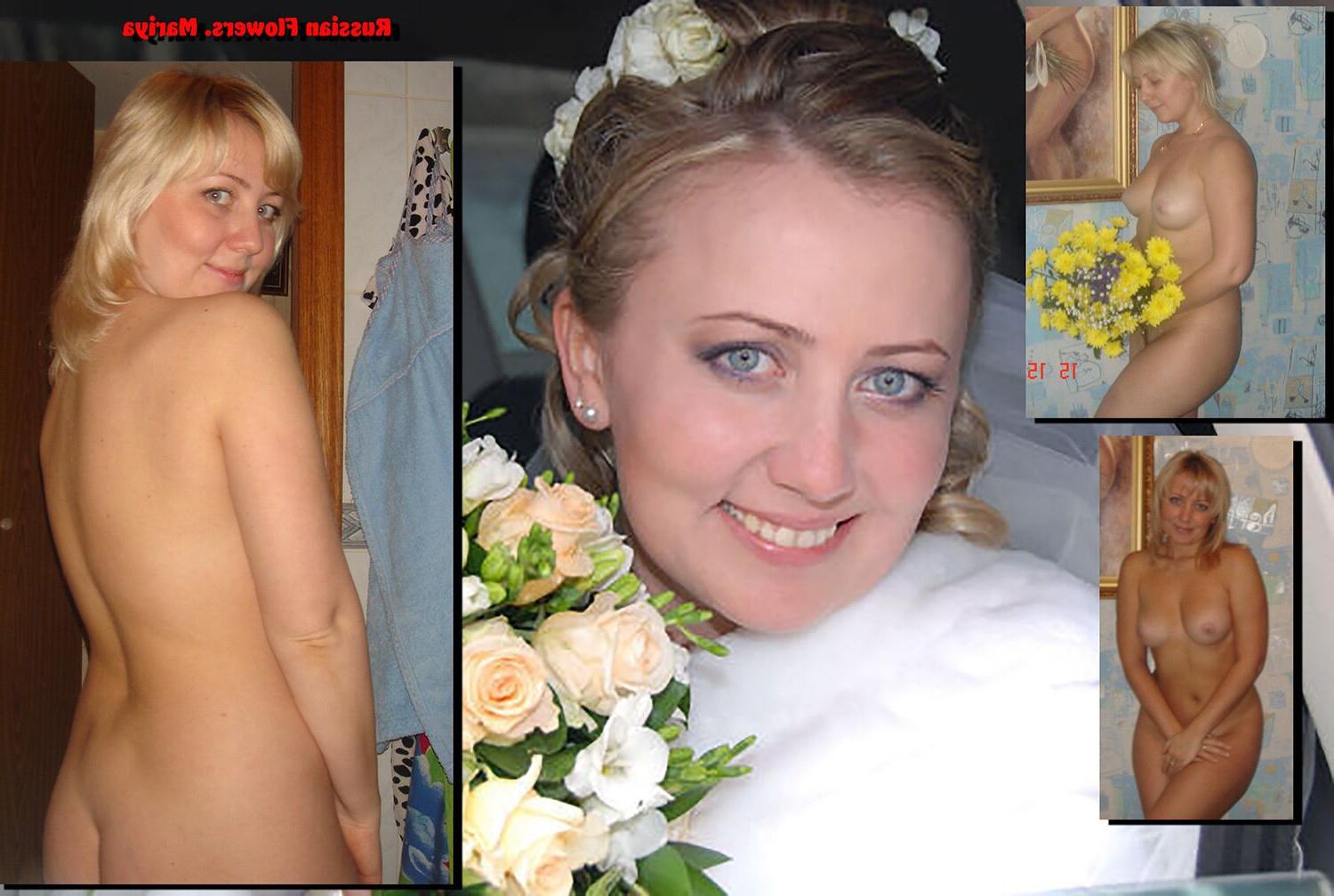 Russian Flowers. Collage of amateur russian girls vol.