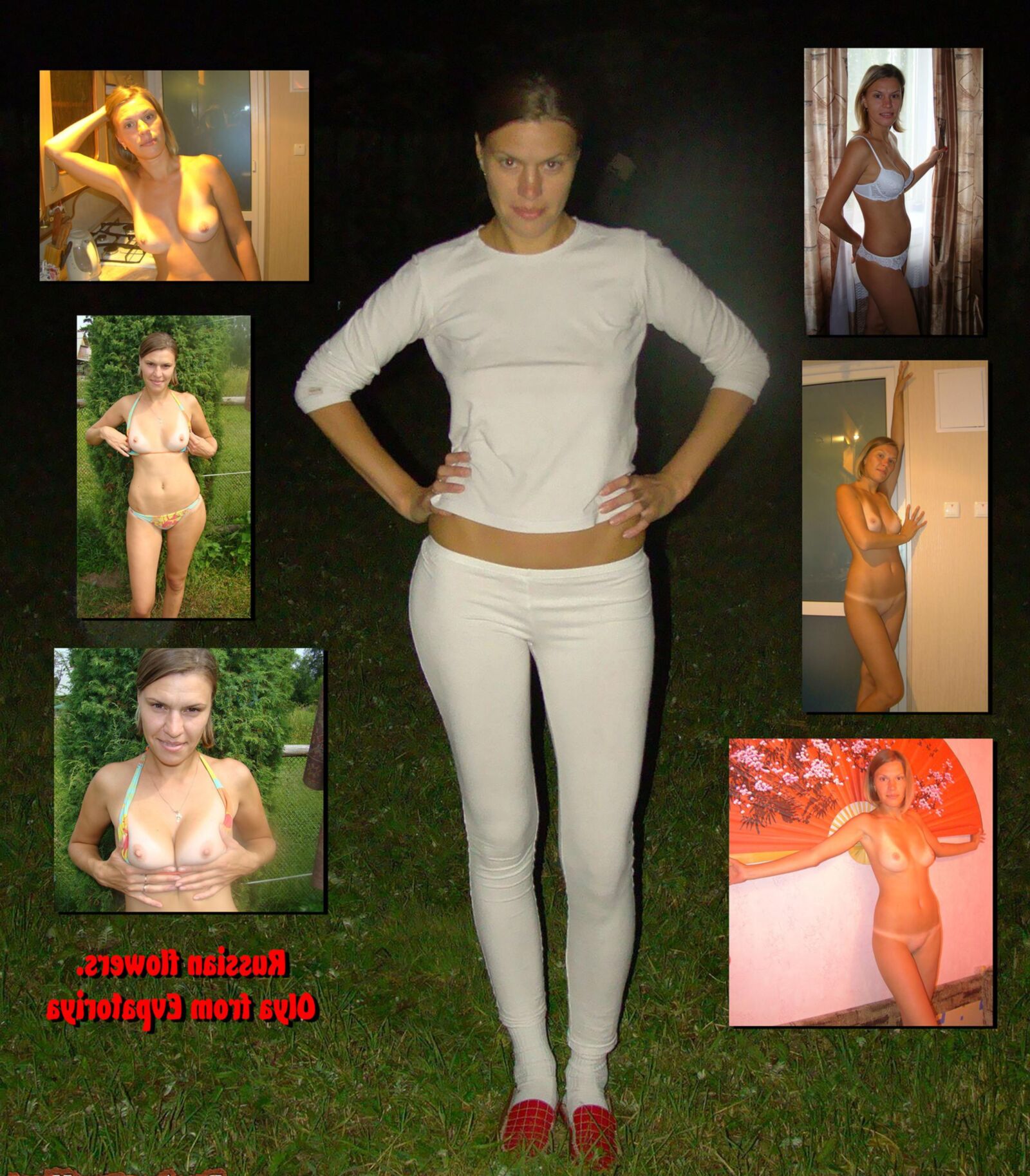 Russian Flowers. Collage of amateur russian girls vol.