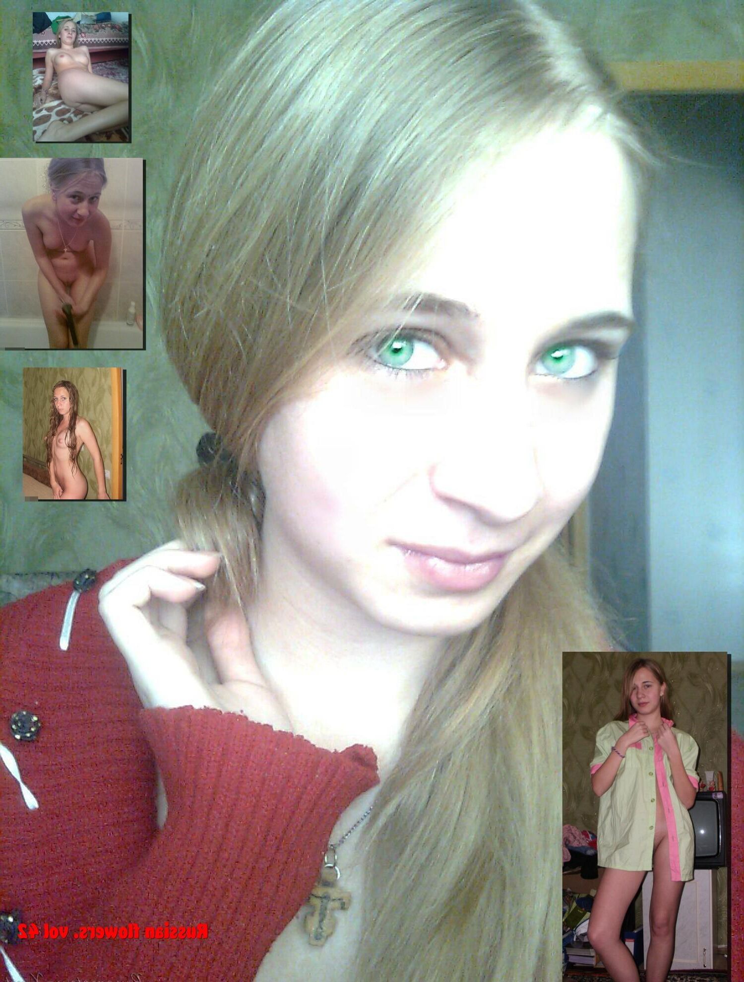 Russian Flowers. Collage of amateur russian girls vol.