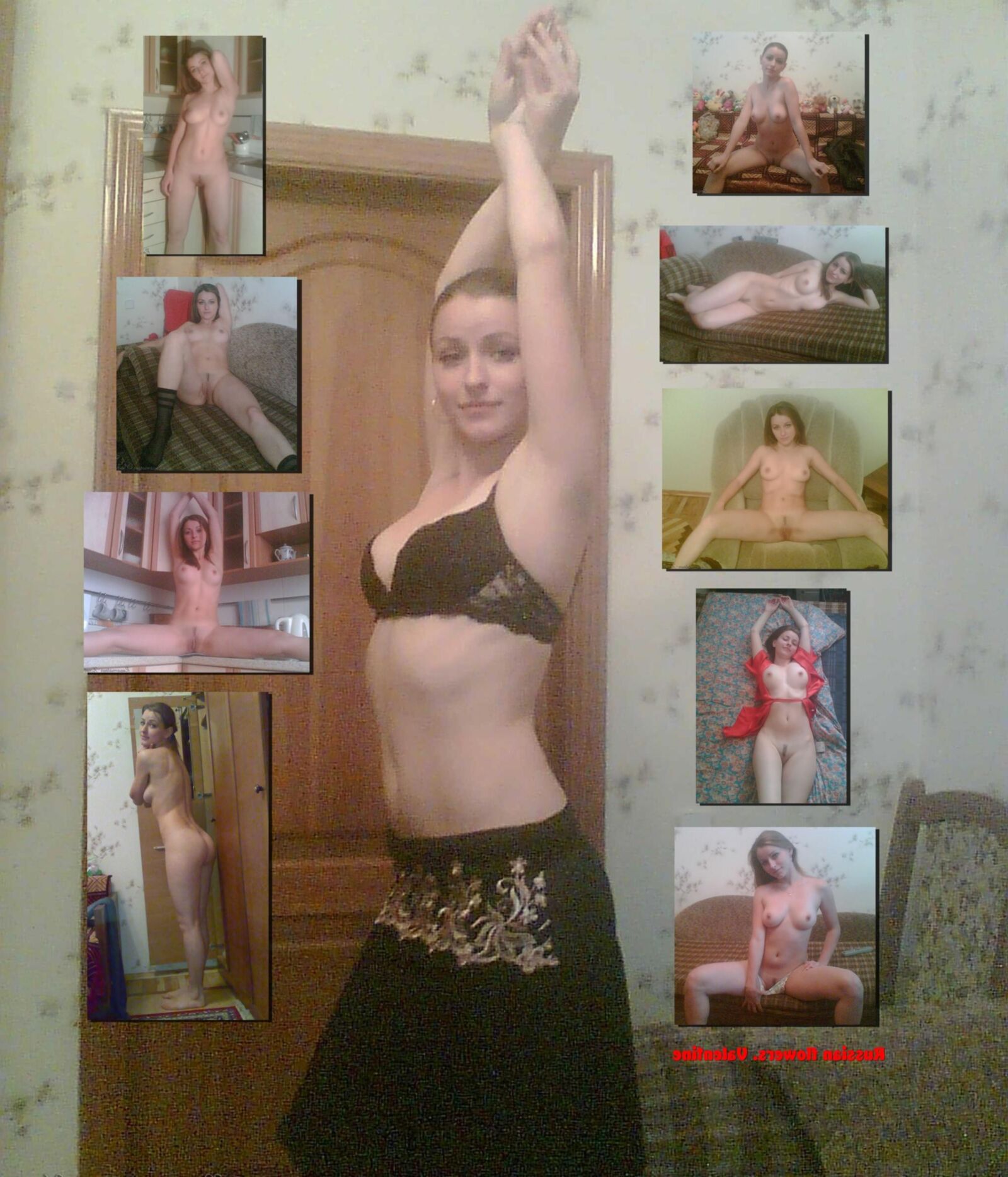 Russian Flowers. Collage of amateur russian girls vol.