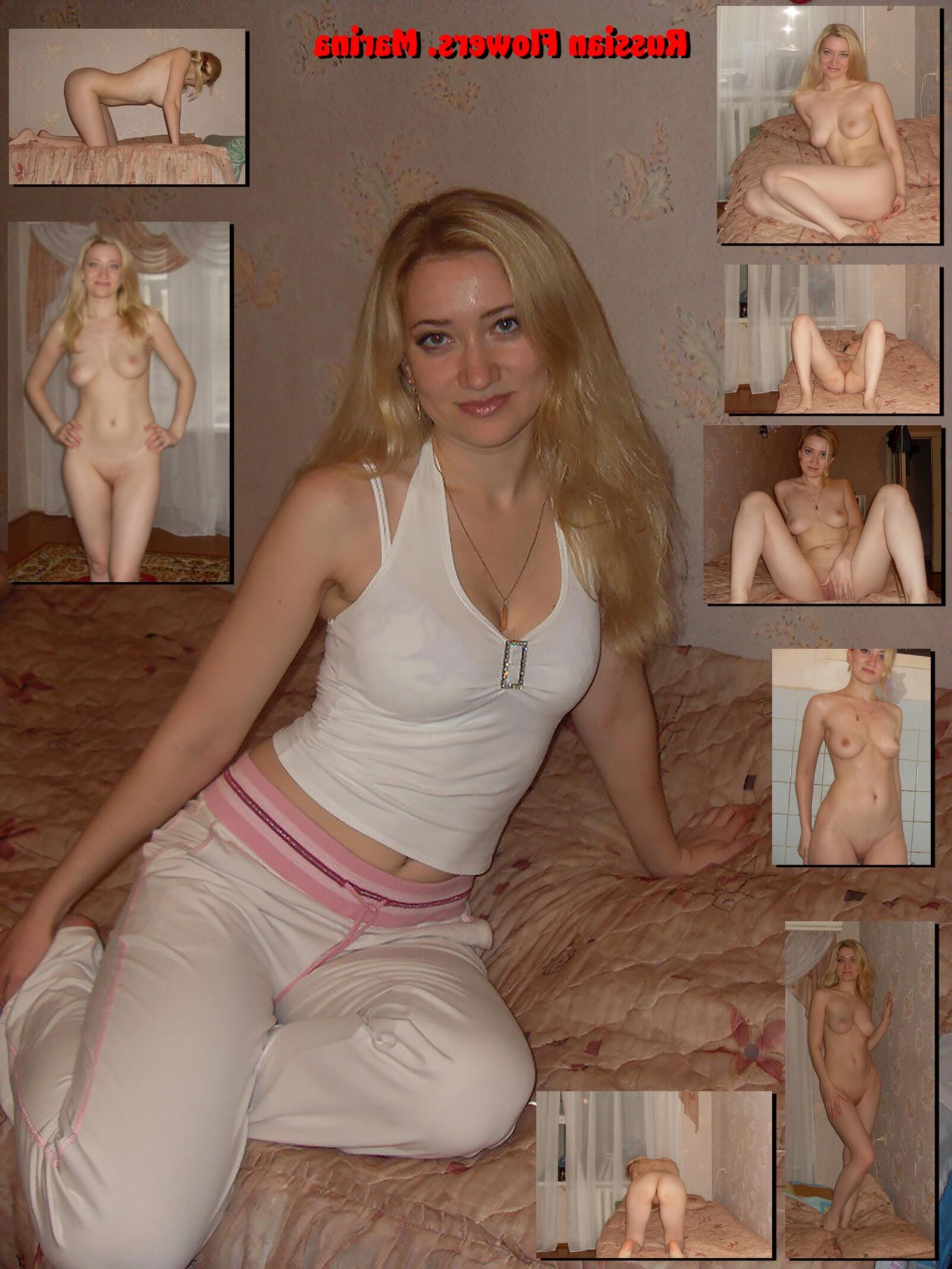 Russian Flowers. Collage of amateur russian girls vol.