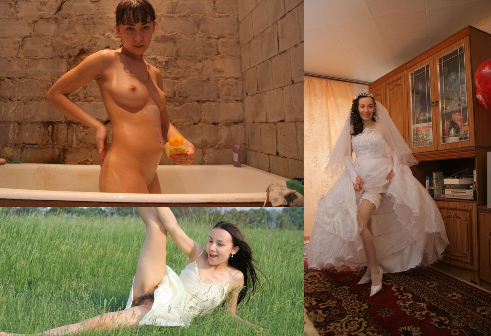 Russian Flowers. Collage of amateur russian girls vol. Brides