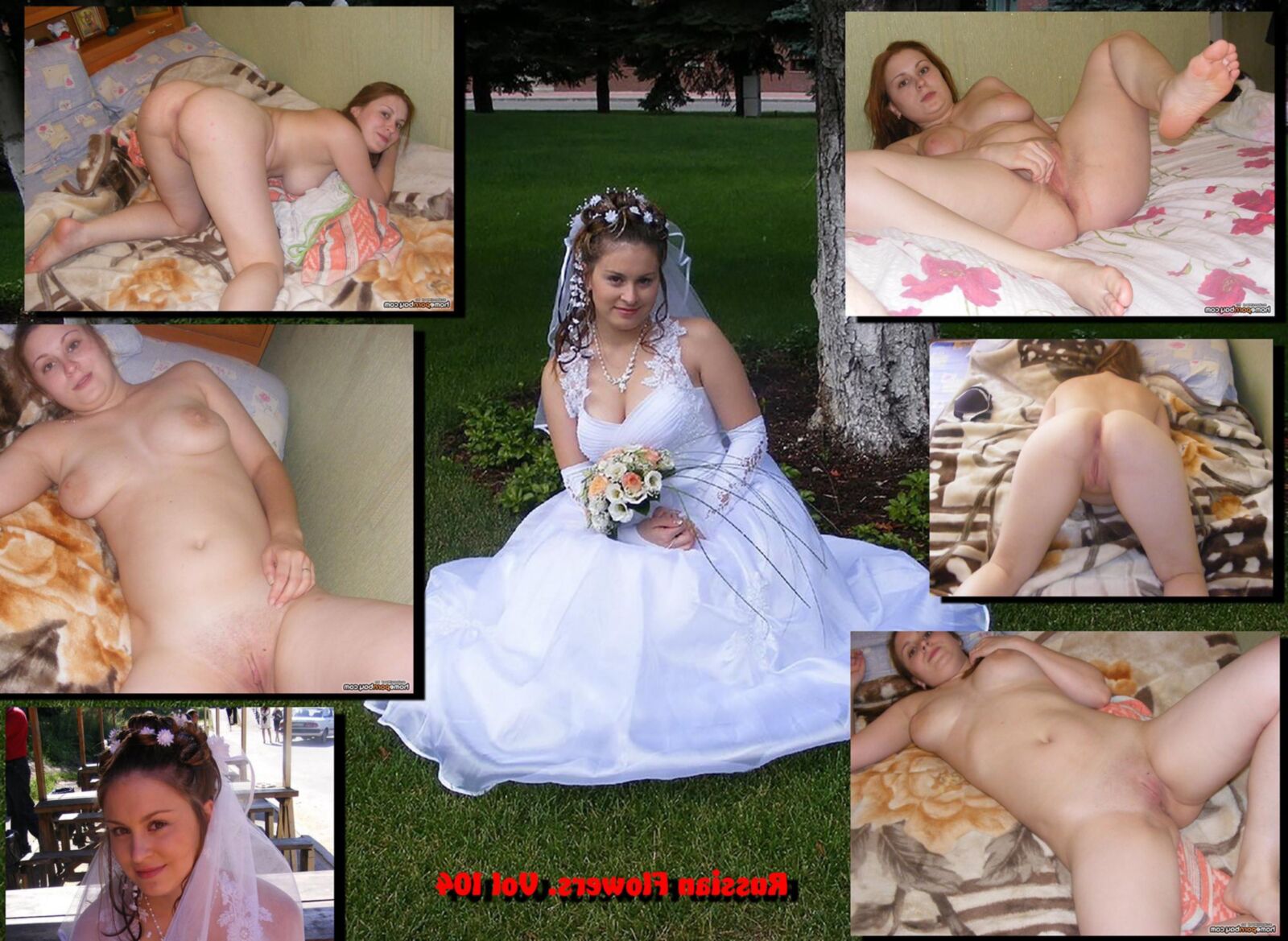 Russian Flowers. Collage of amateur russian girls vol.