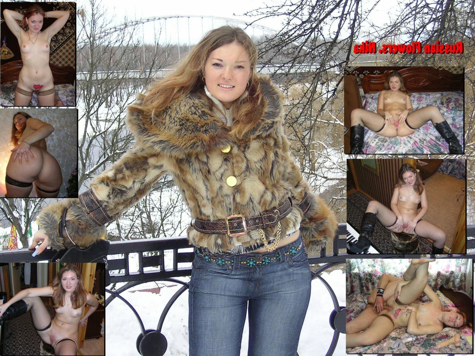 Russian Flowers. Collage of amateur russian girls vol.