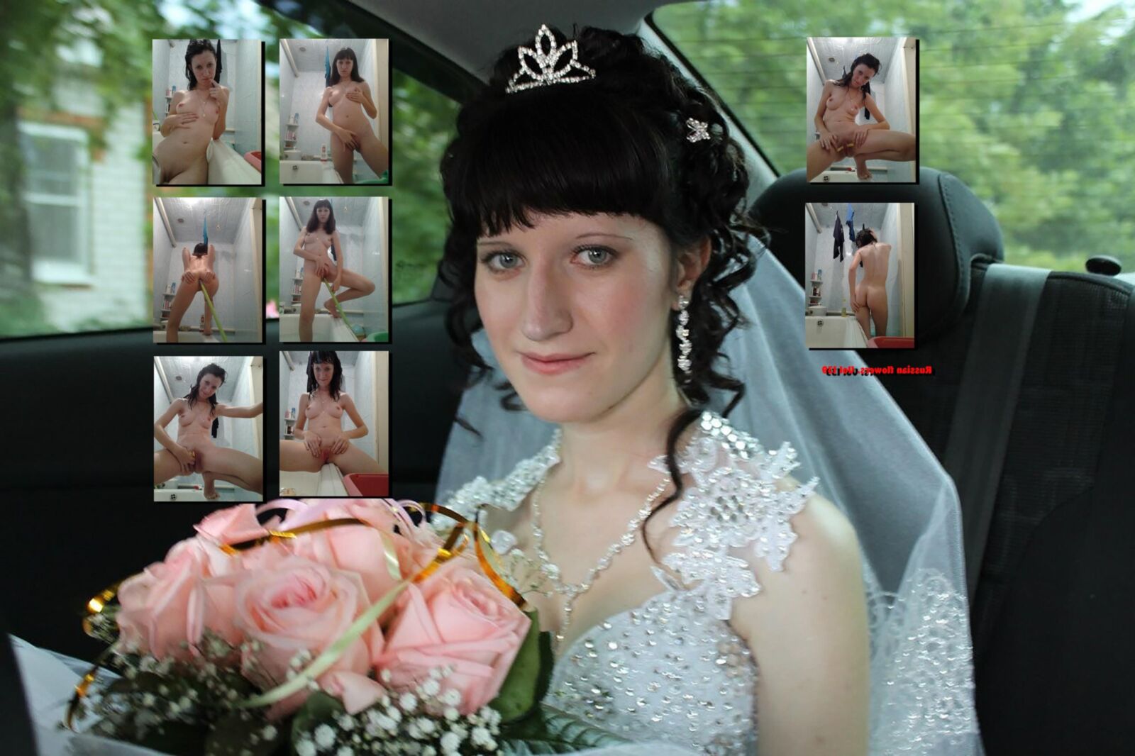 Russian Flowers. Collage of amateur russian girls vol.