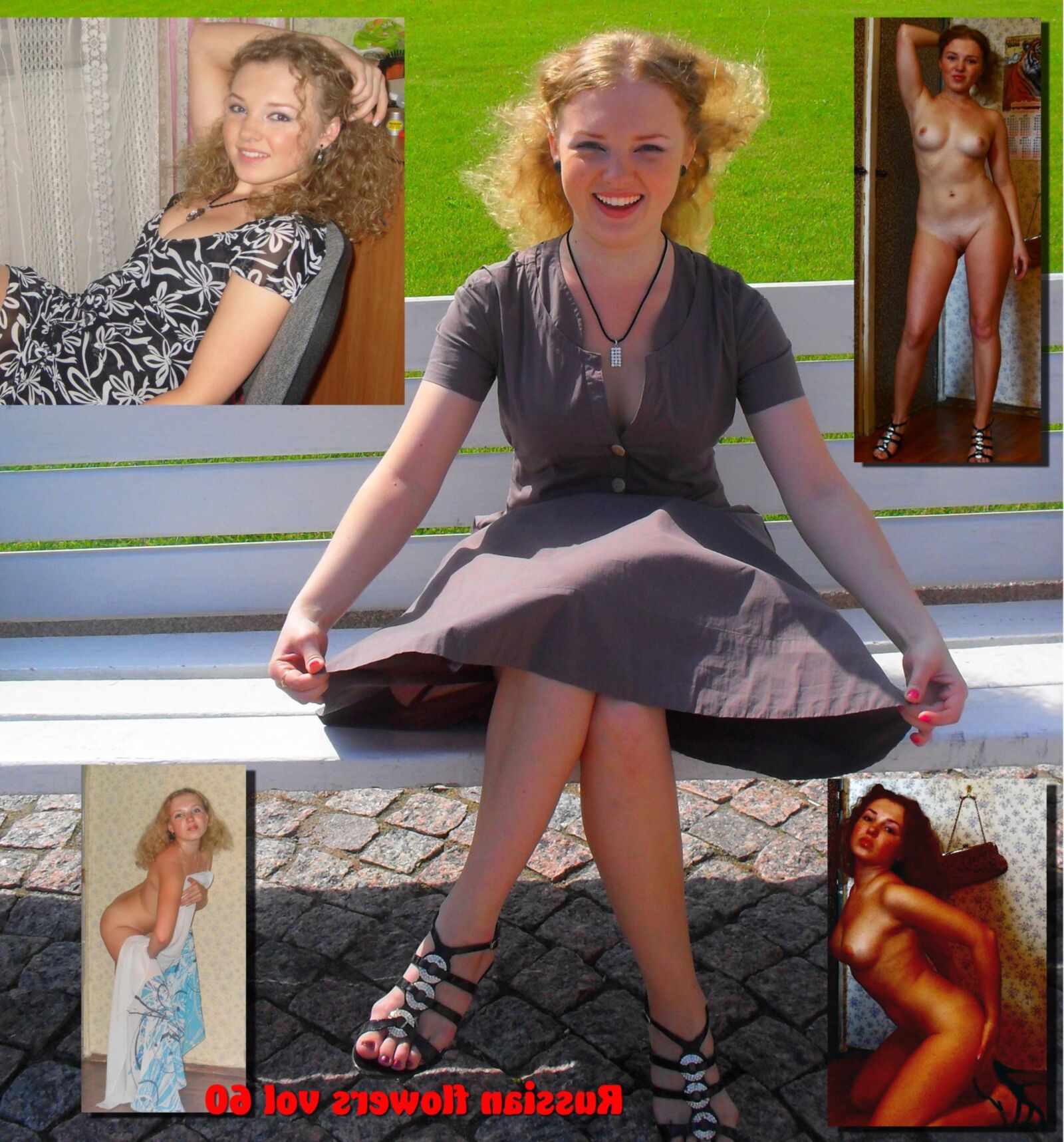 Russian Flowers. Collage of amateur russian girls vol.