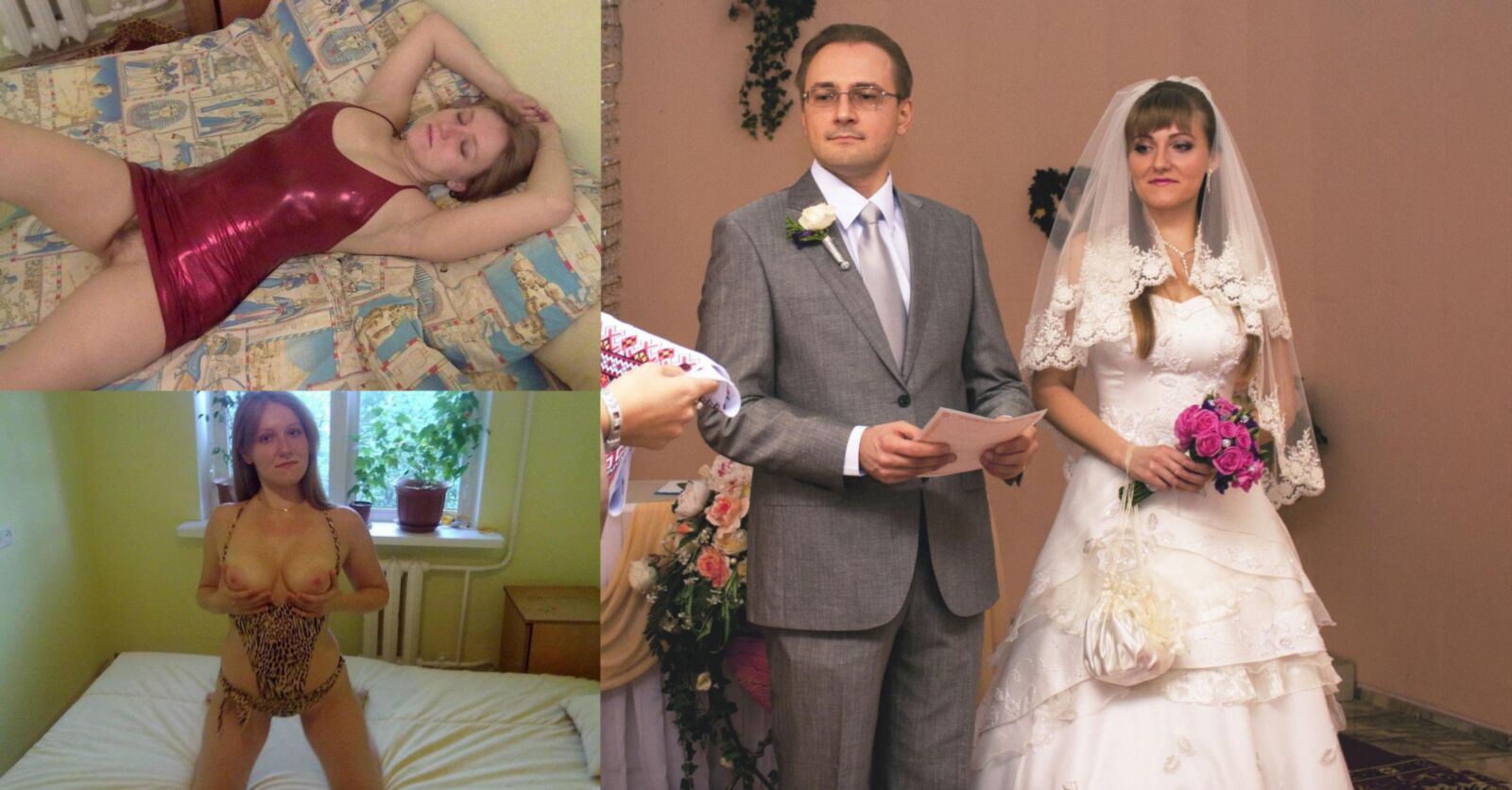 Russian Flowers. Collage of amateur russian girls vol. Brides