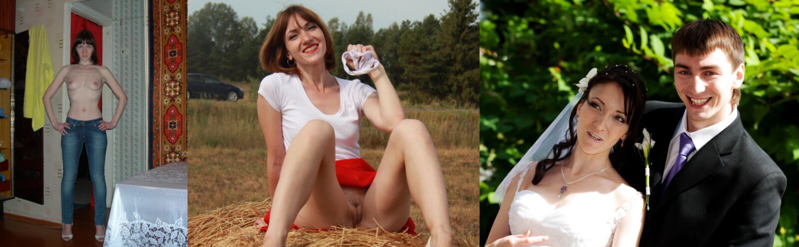 Russian Flowers. Collage of amateur russian girls vol. Brides