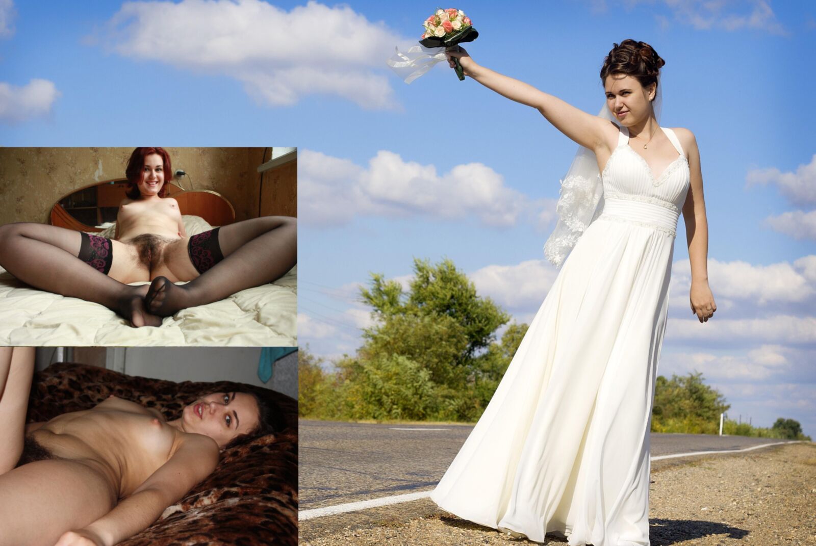 Russian Flowers. Collage of amateur russian girls vol. Brides