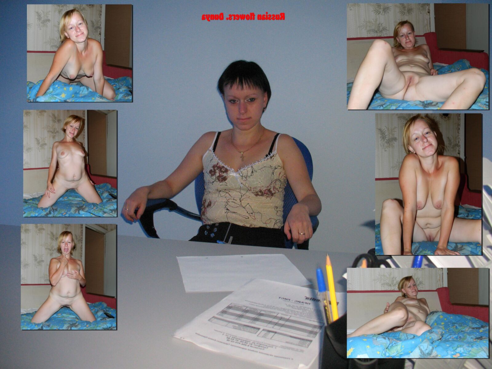 Russian Flowers. Collage of amateur russian girls vol.