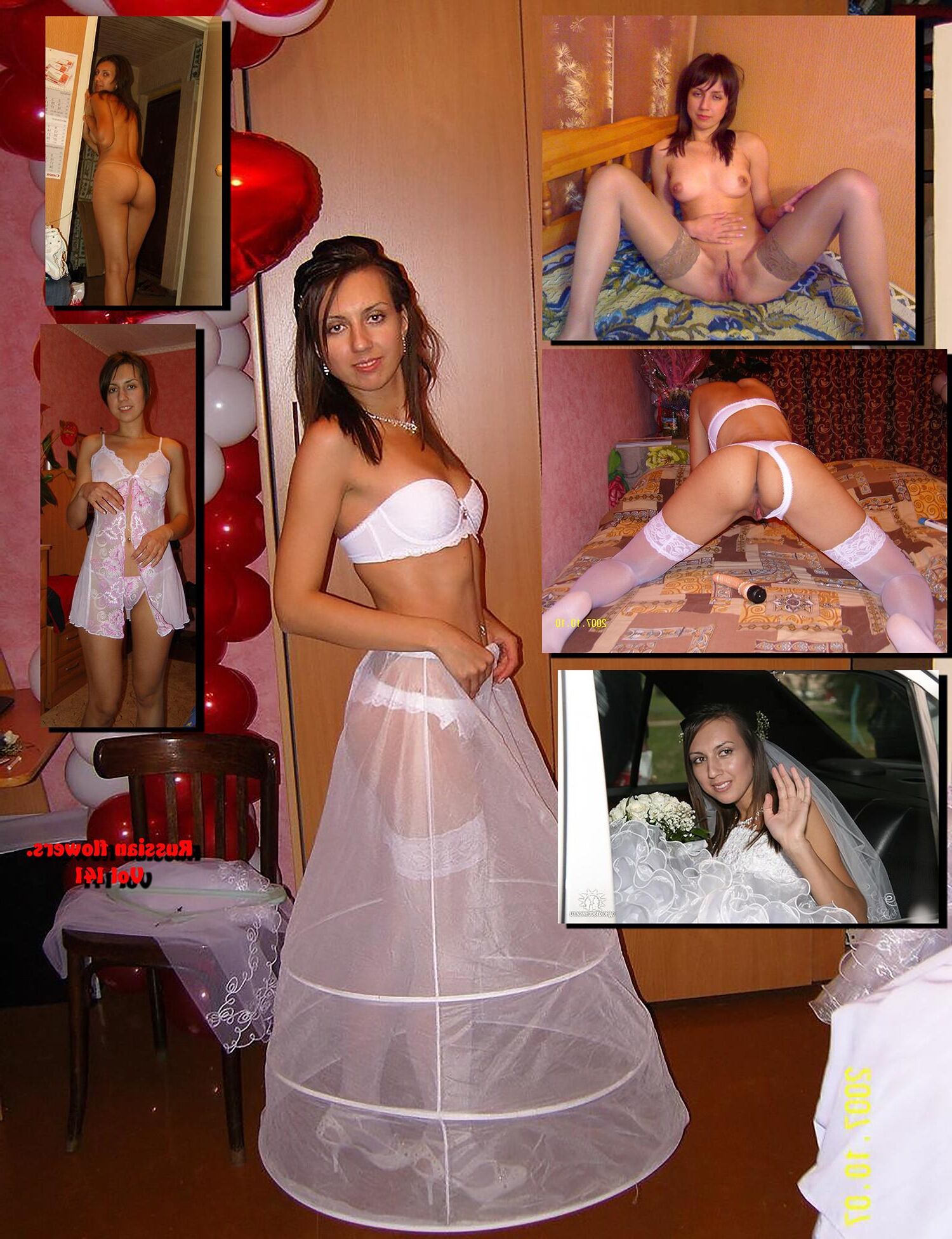 Russian Flowers. Collage of amateur russian girls vol.