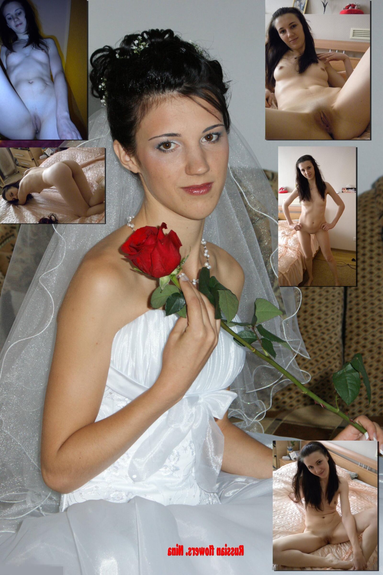 Russian Flowers. Collage of amateur russian girls vol.