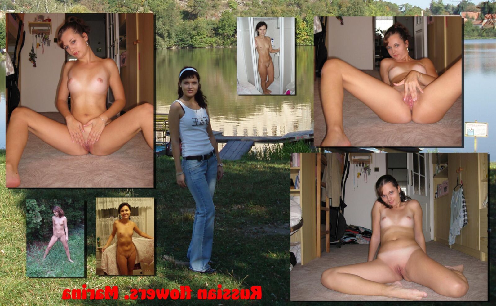 Russian Flowers. Collage of amateur russian girls vol.