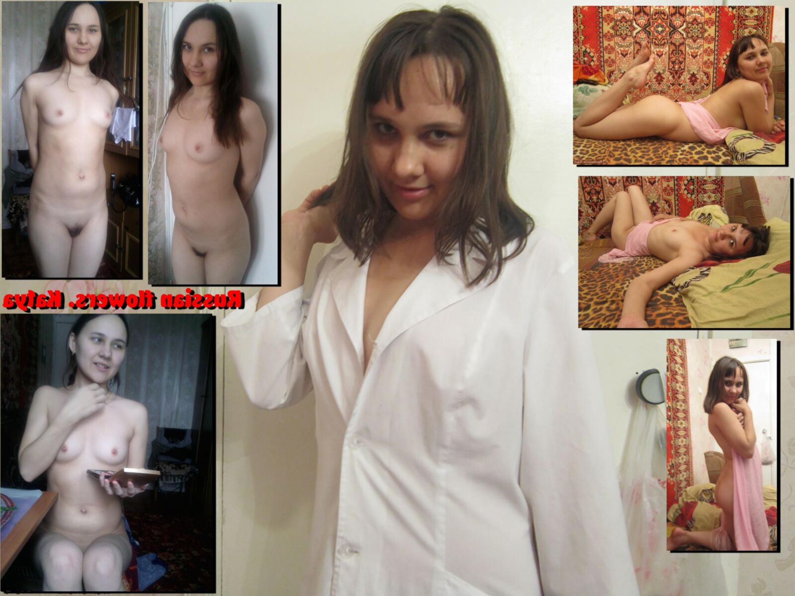 Russian Flowers. Collage of amateur russian girls vol.