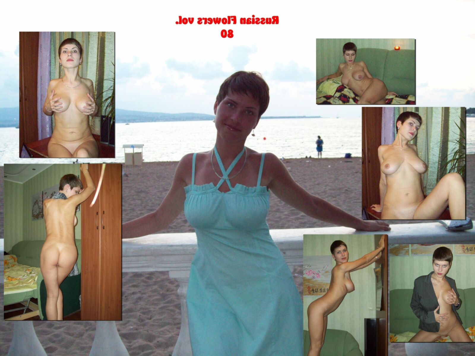 Russian Flowers. Collage of amateur russian girls vol.