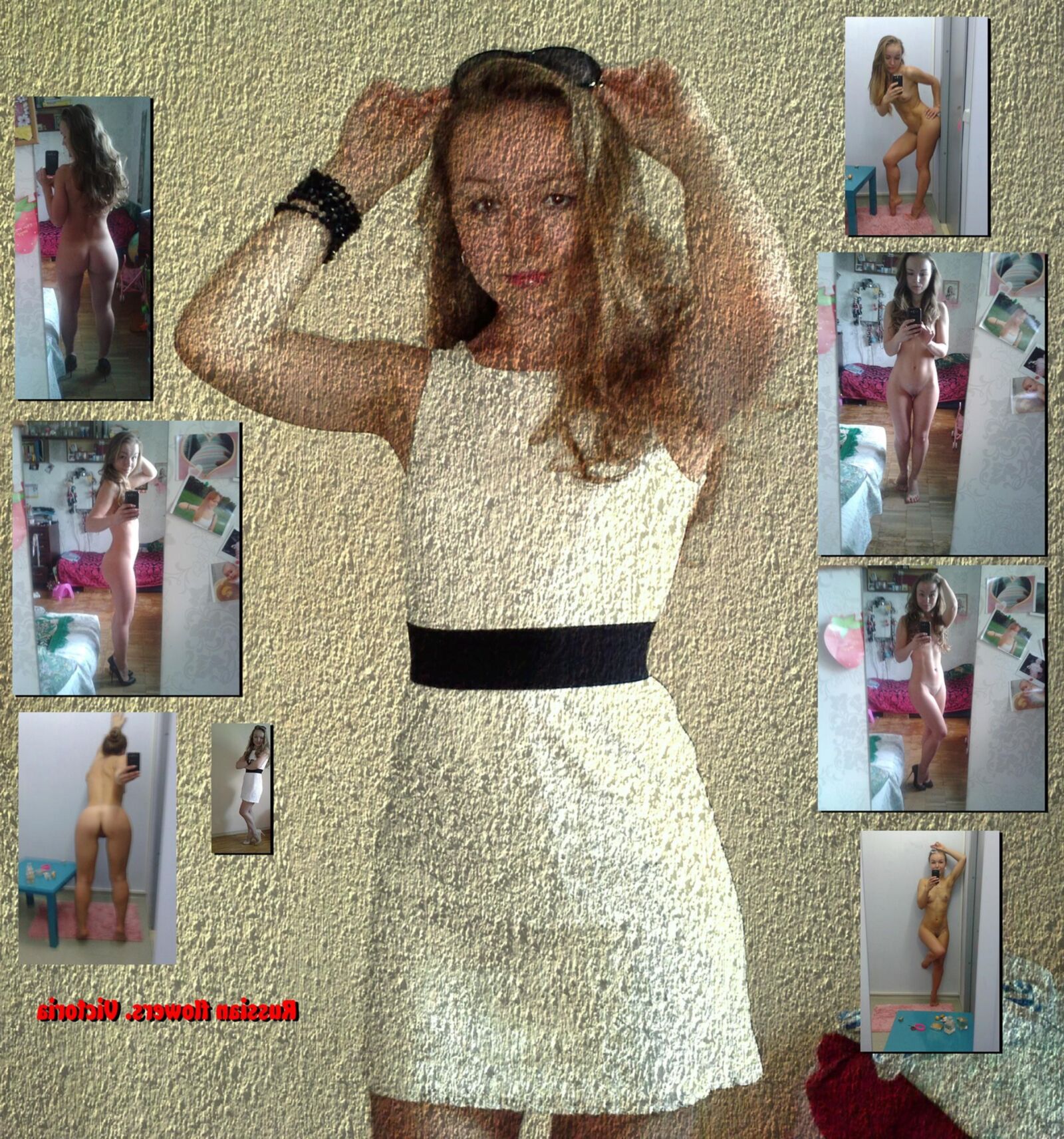 Russian Flowers. Collage of amateur russian girls vol.