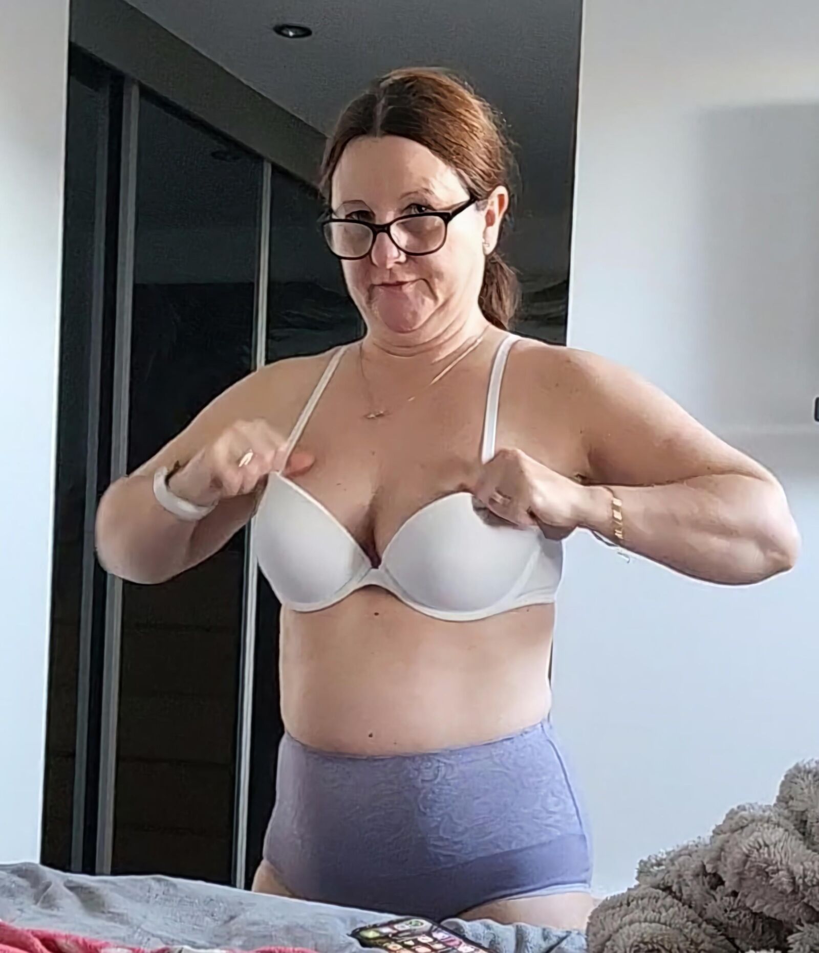 Mature milf nearly exposed want her to take anything off?