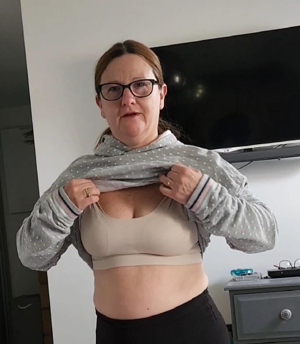 Mature milf nearly exposed want her to take anything off?