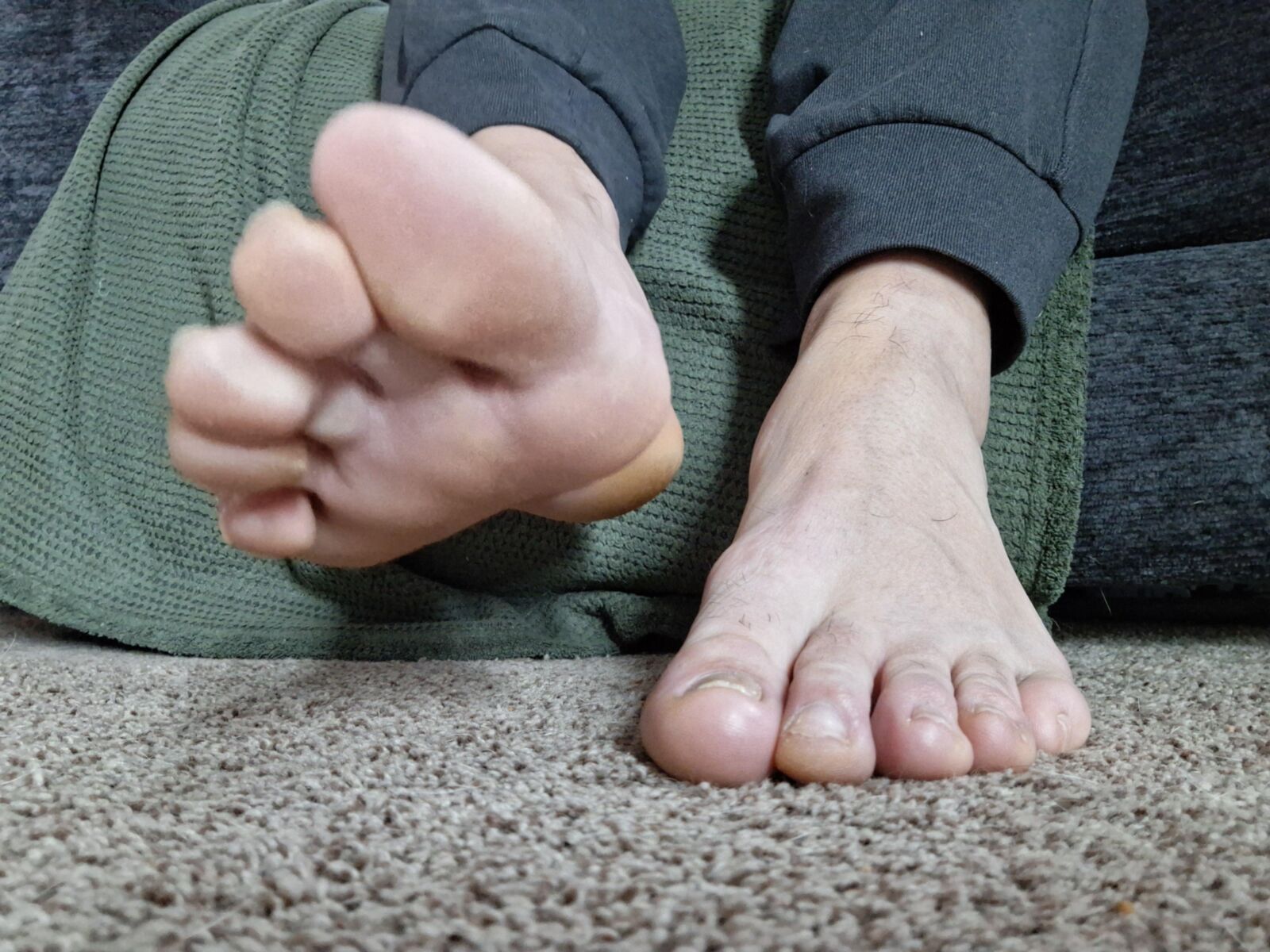 Barefoot feet soles up close