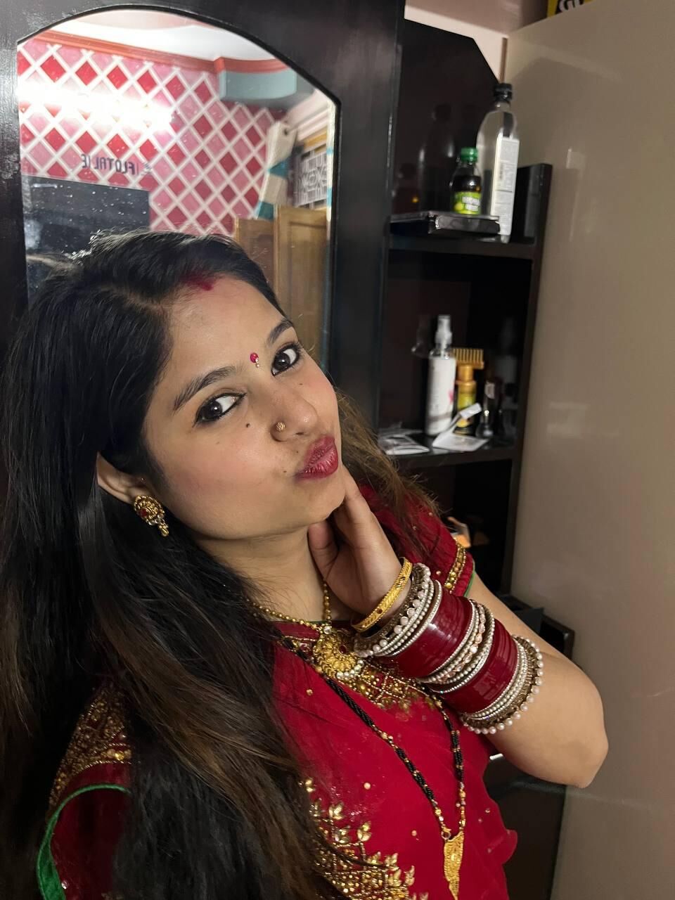 Esposa india tirando