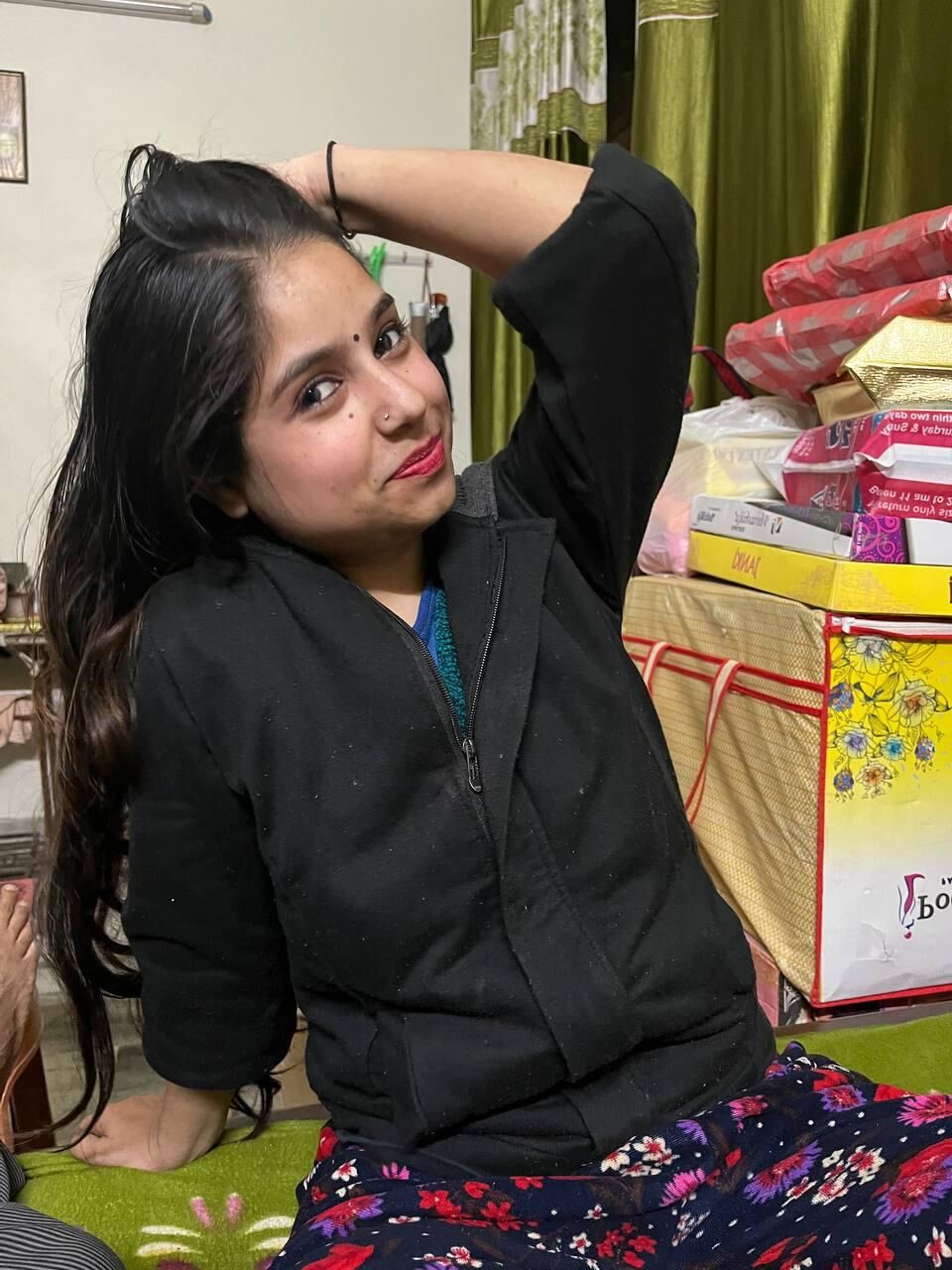 Esposa india tirando