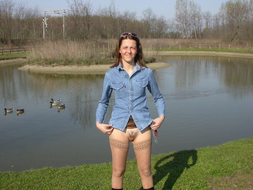 Women Standing Commando Wearing Sunglasses
