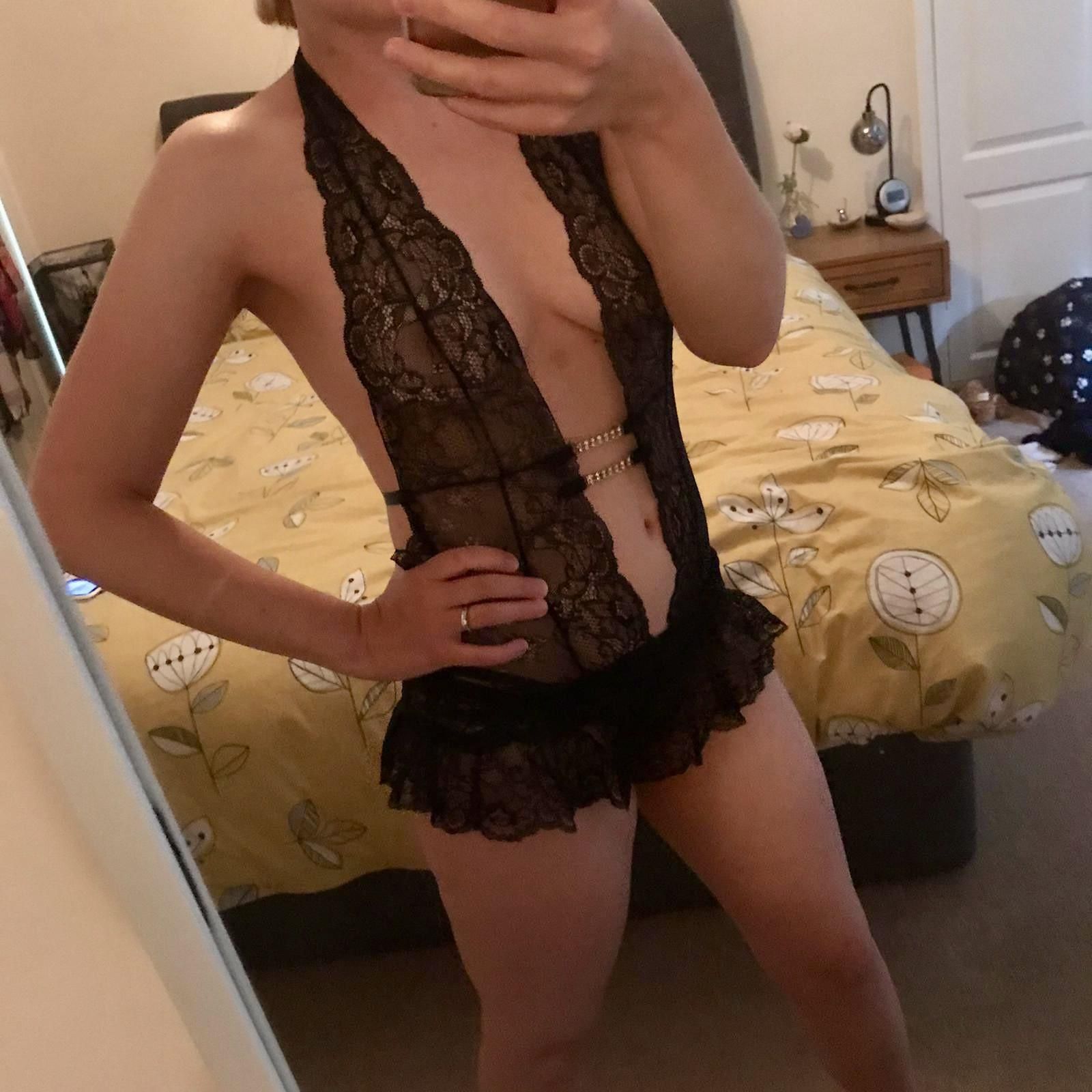 UK wife dressed to impress in shiny and lingerie