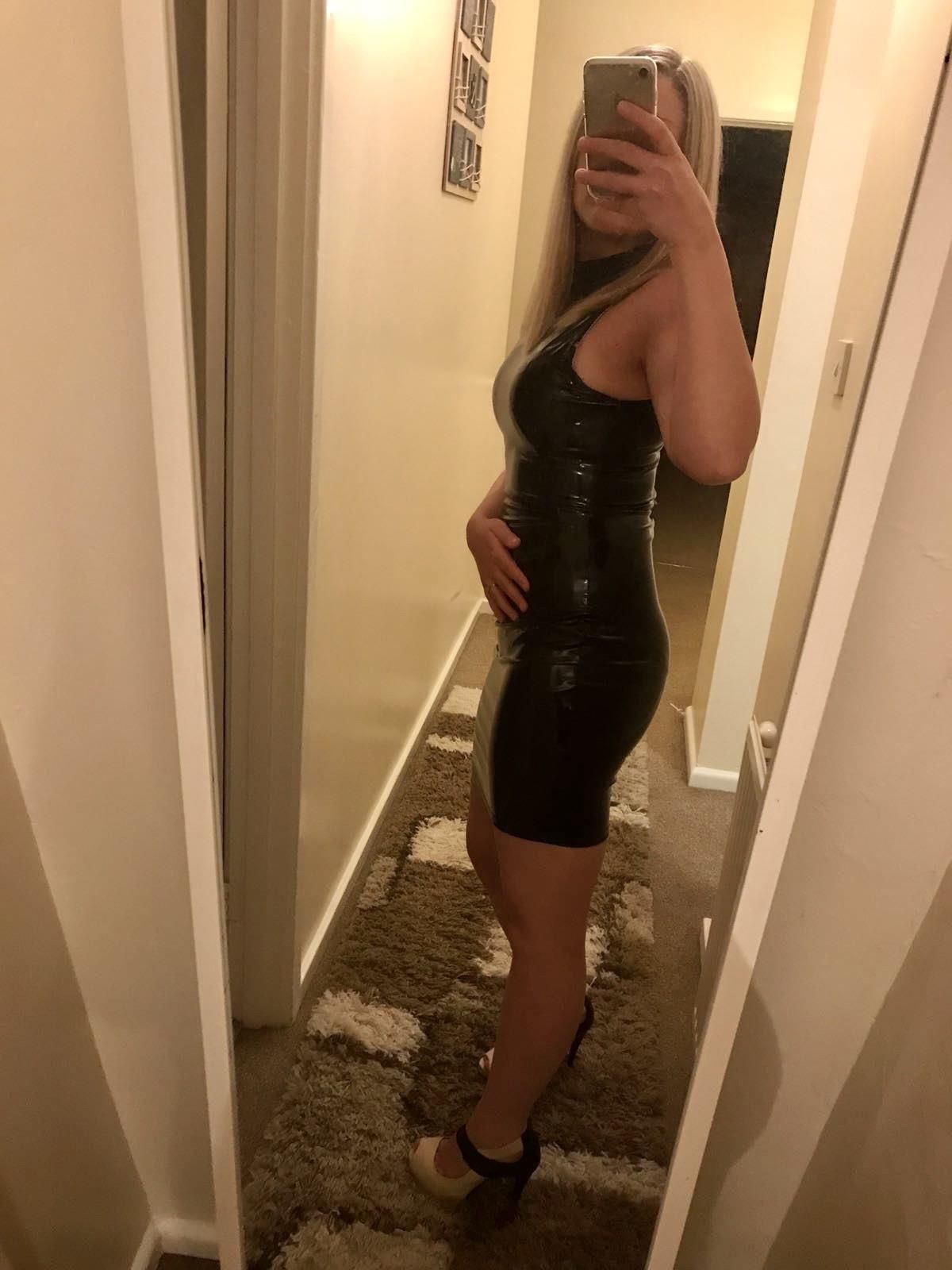 UK wife dressed to impress in shiny and lingerie