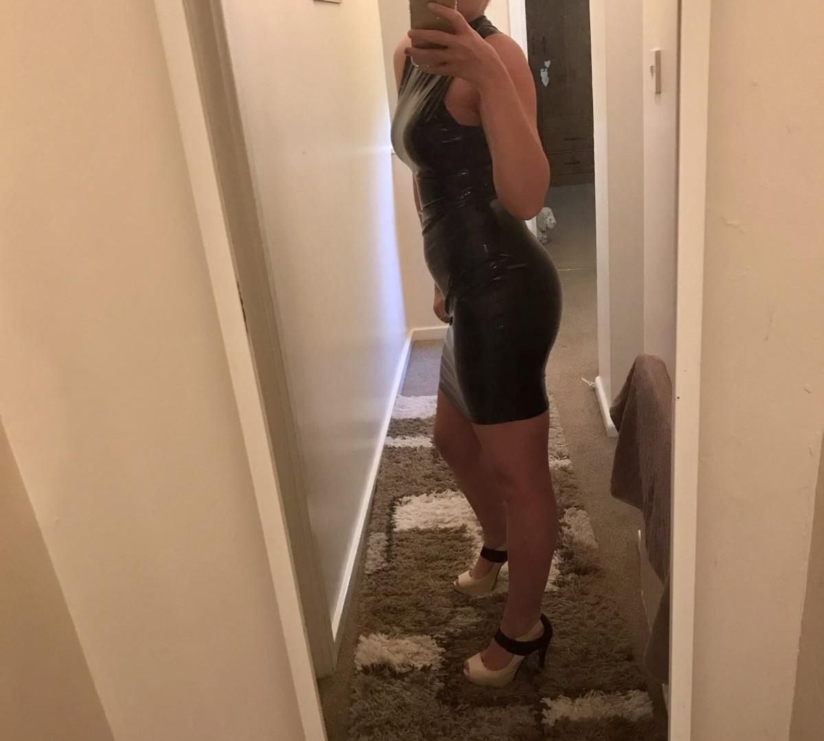 UK wife dressed to impress in shiny and lingerie