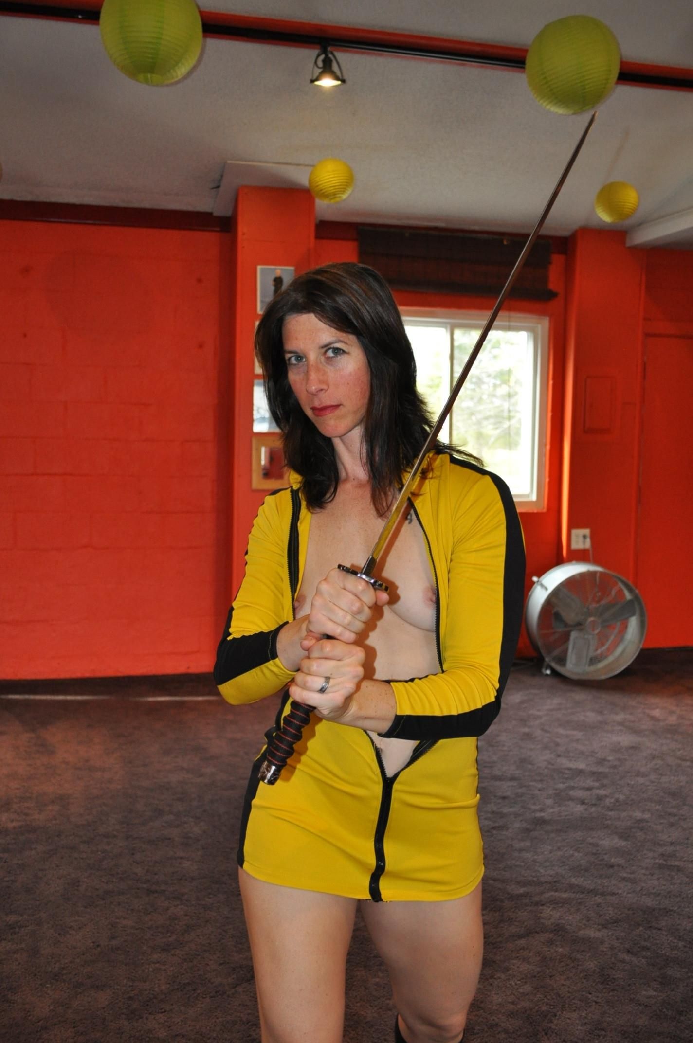 mini dress boots and a sword