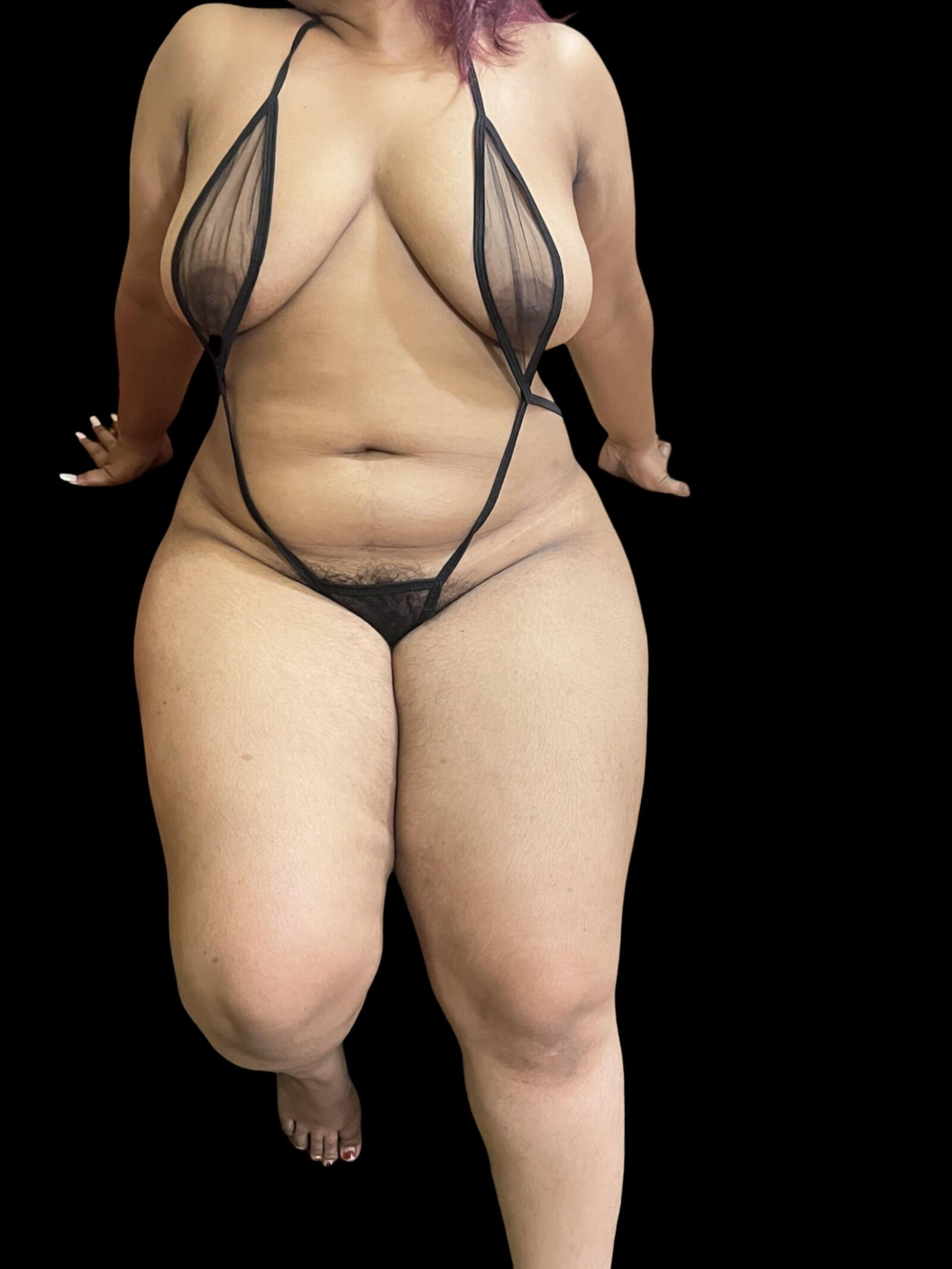 Chubby wife in her favourite black lingerie 