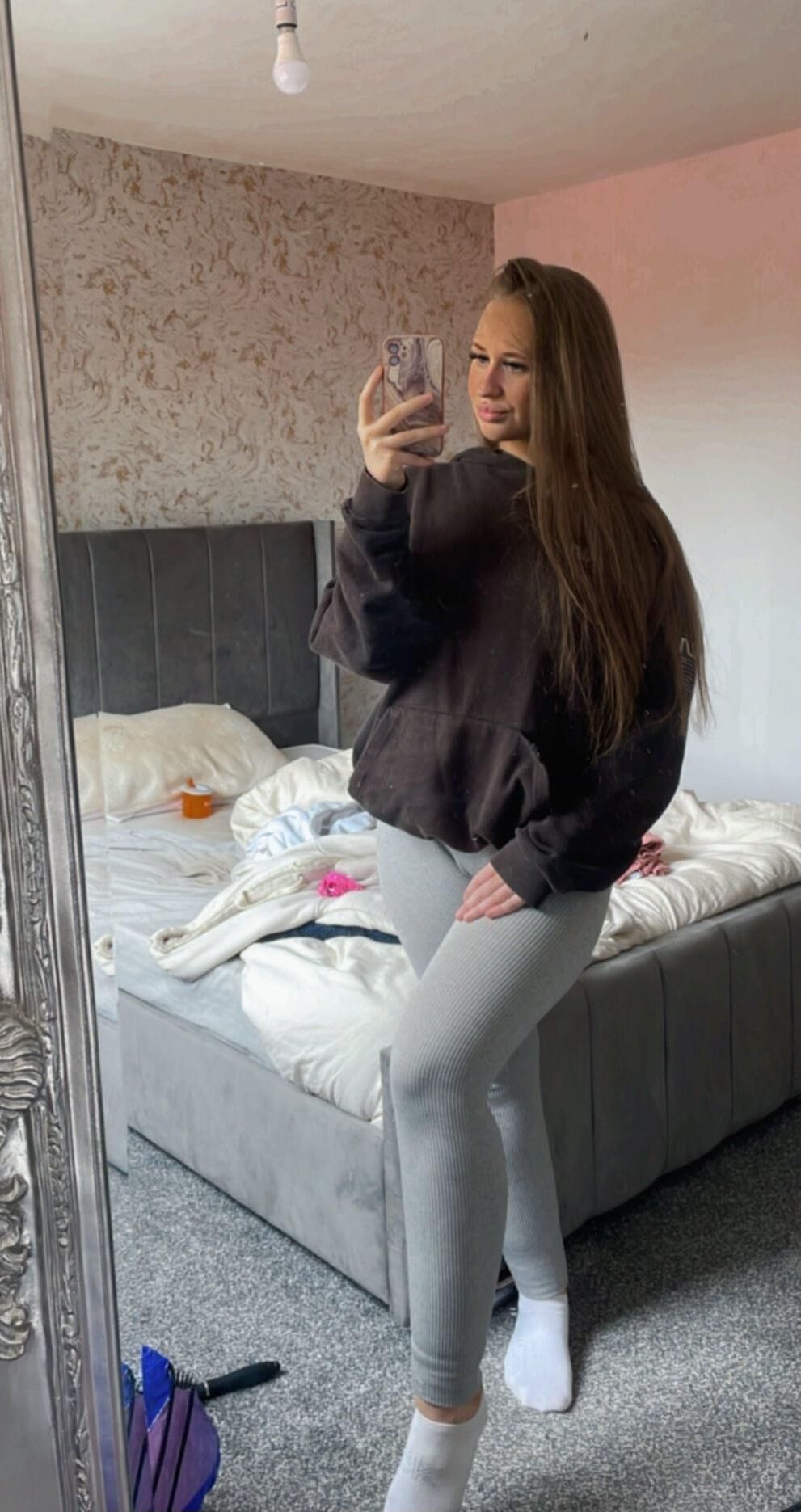 Skinny chav slag, teen mum, tiny saggy tits, fat arse