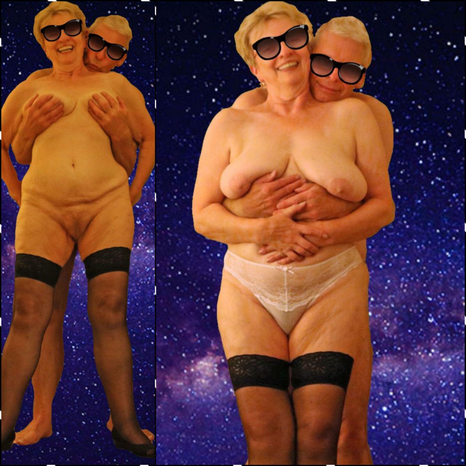 Collages aleatorios de mi esposa que se exhiben