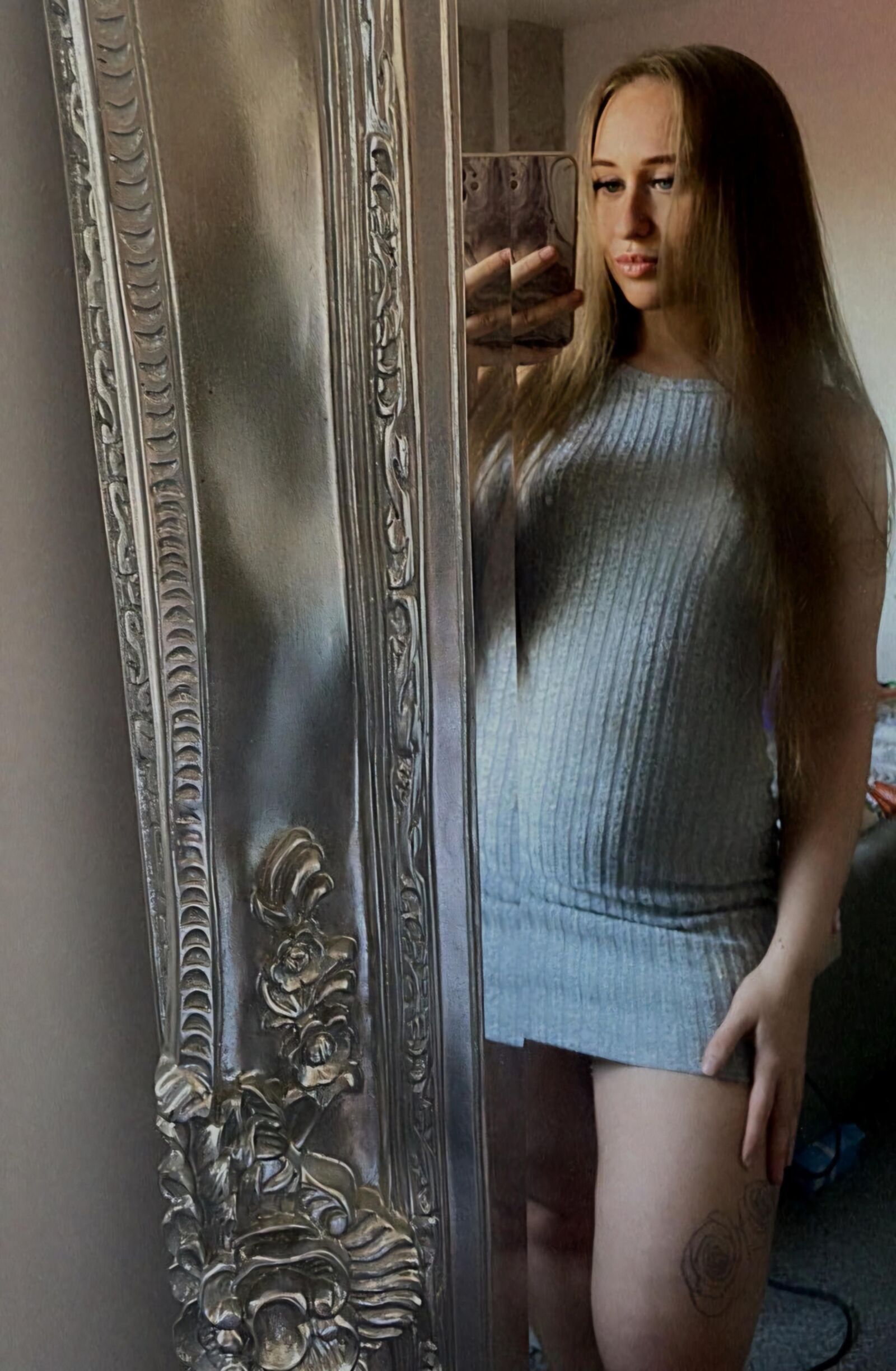 Skinny chav slag, teen mum, tiny saggy tits, fat arse