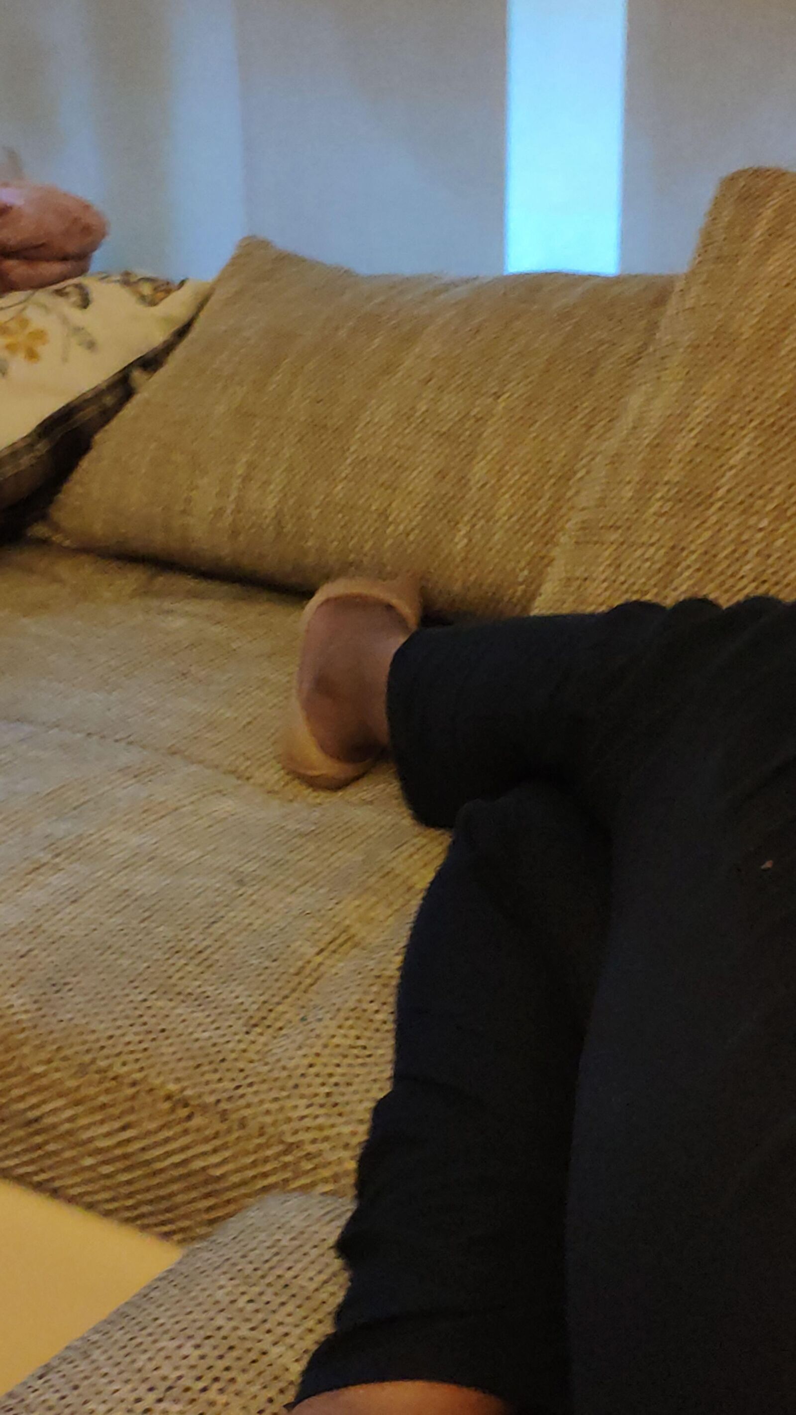 Short nylon socks, feet candids, slut wife