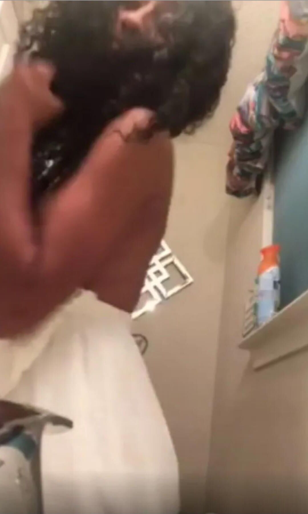 Little Ebony Slut in the Bathroom