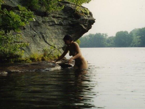 girlfriend naked at lake