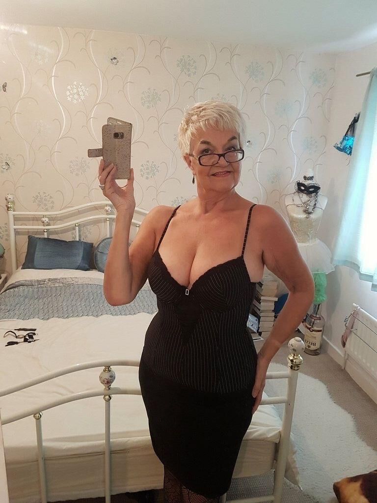 Elegant granny called Jean made some selfies