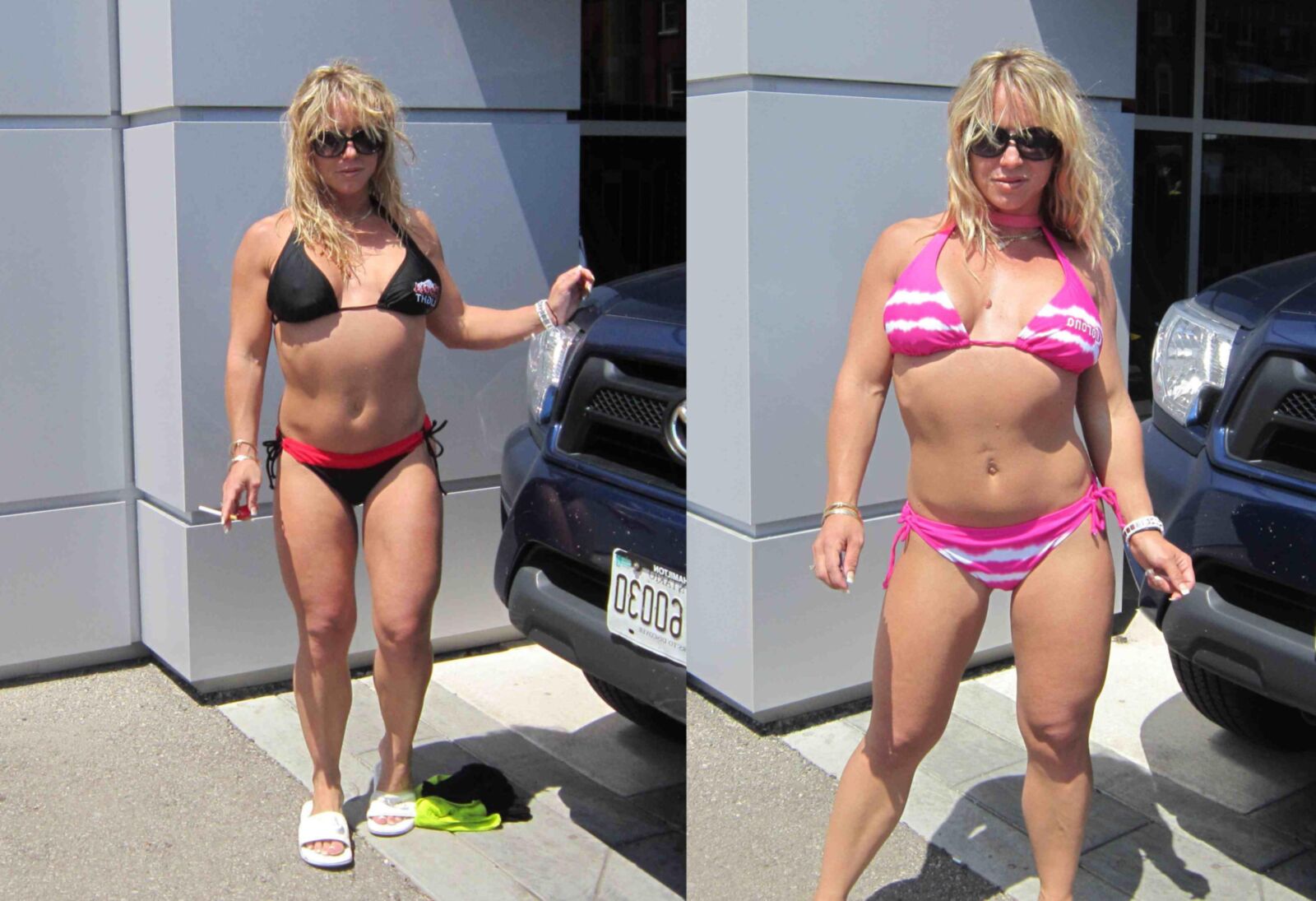 Blonde Big Tit milf enseigne les leçons de biker adolescents Jessie Bikini