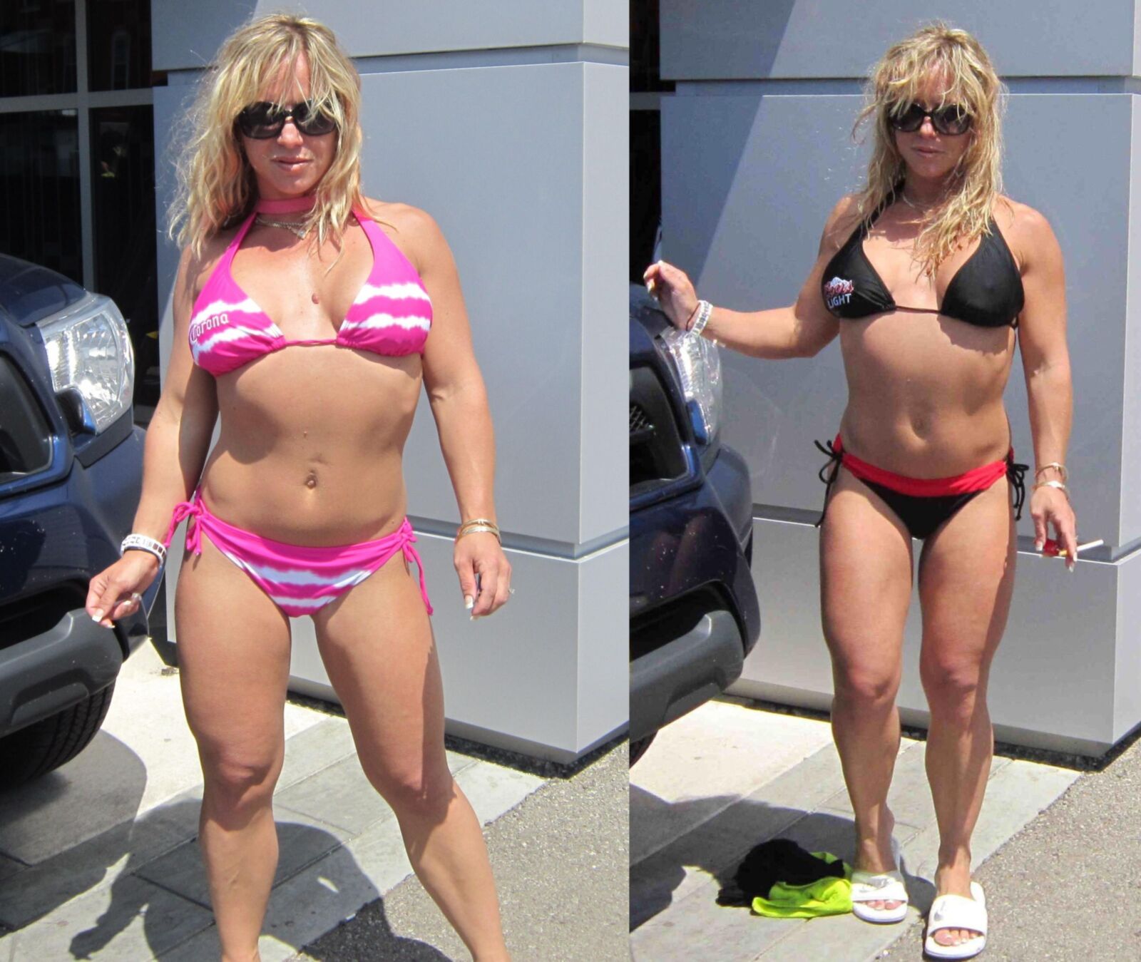 Blonde Big Tit milf enseigne les leçons de biker adolescents Jessie Bikini